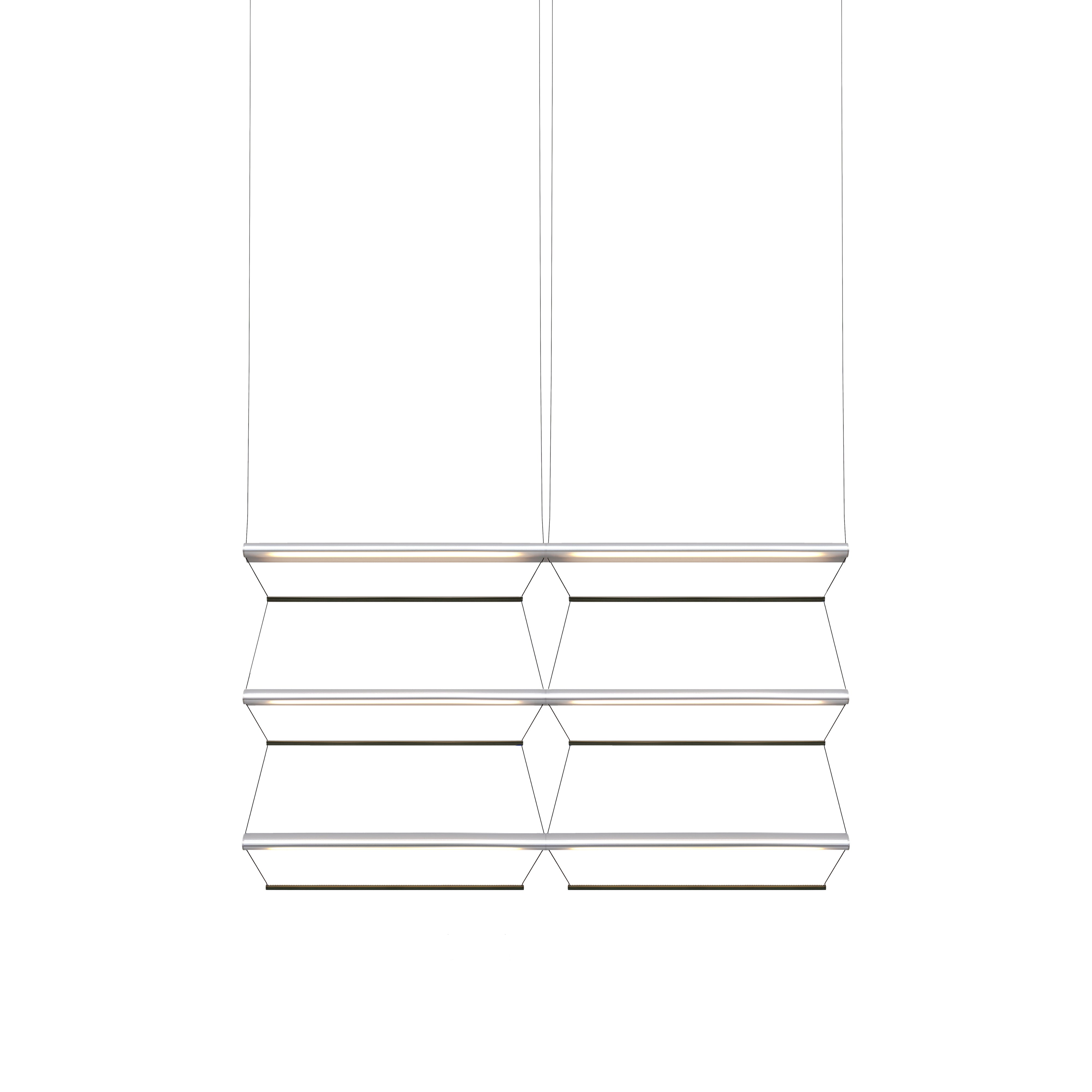 Tire Grid Pendant Light: 100 + 2H3V + Anodized Silver + Emerald