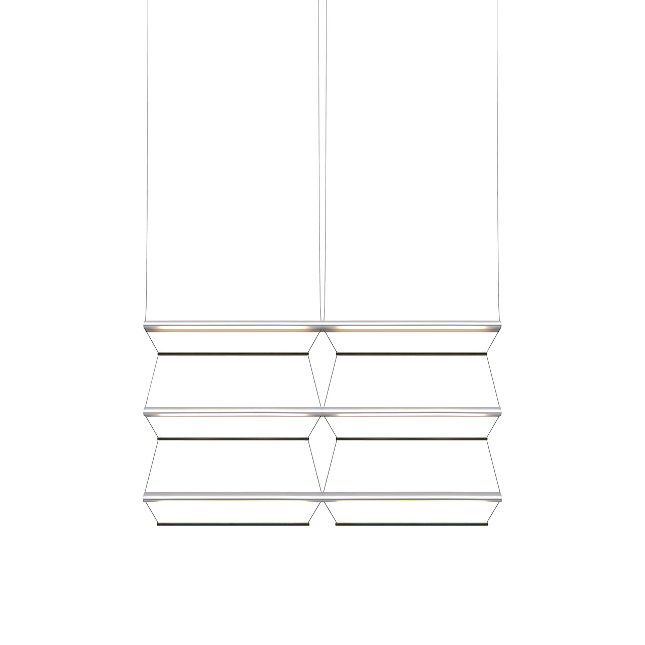 Tire Grid Pendant Light: 100 + 2H3V + Anodized Silver + Emerald