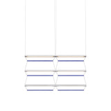 Tire Grid Pendant Light: 100 + 2H3V + Anodized Silver + Sapphire