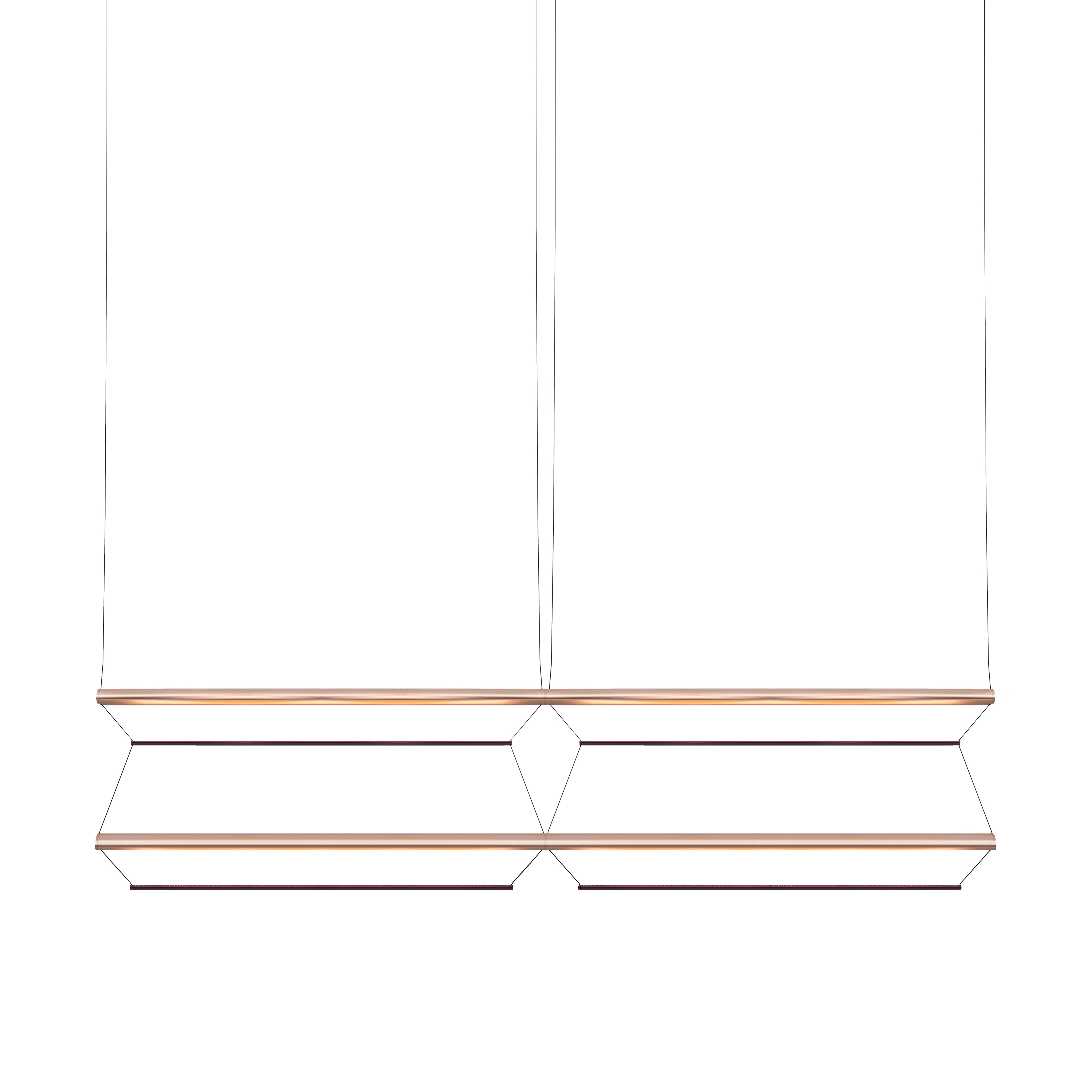 Tire Grid Pendant Light: 150 + 2H2V + Anodized Copper + Amethyst