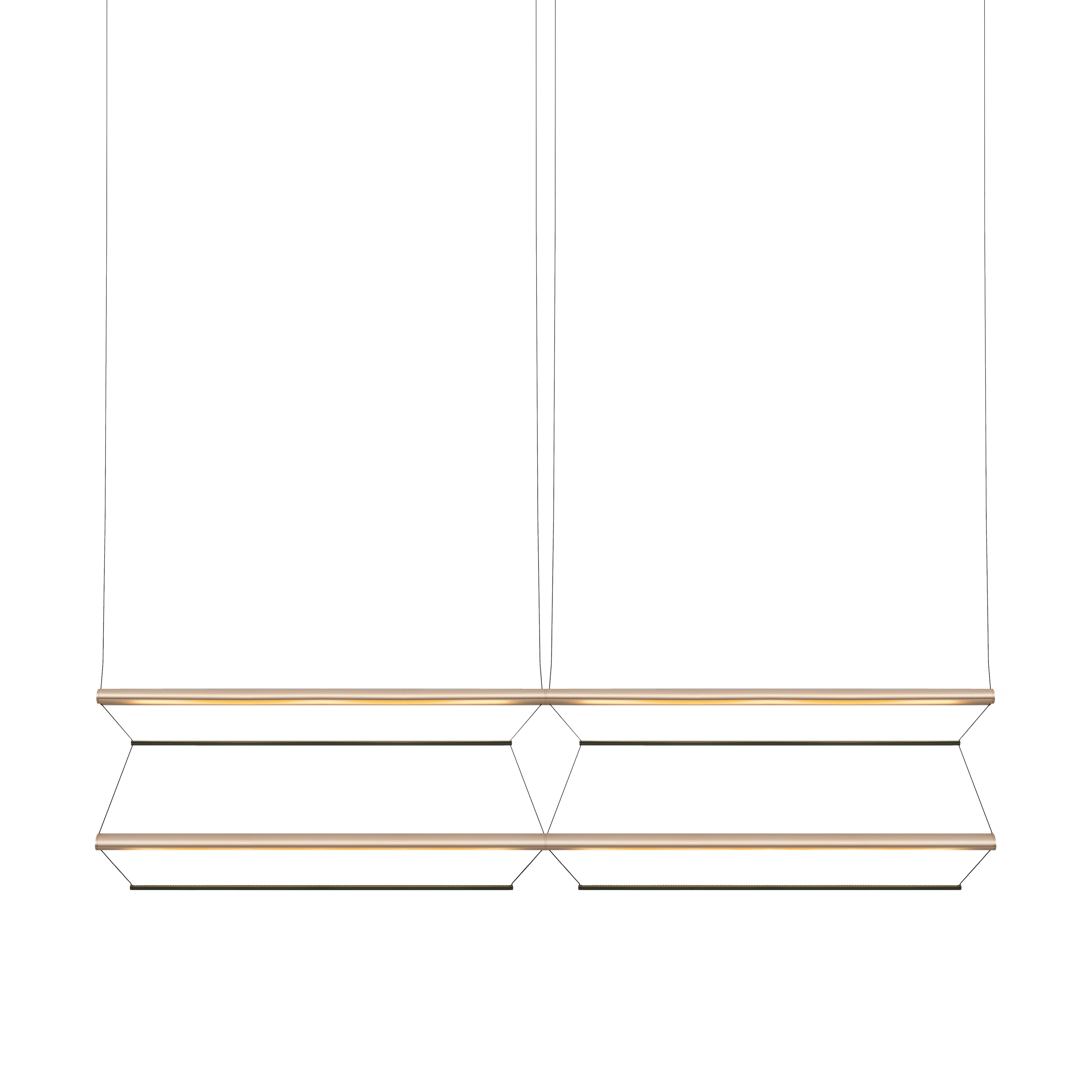 Tire Grid Pendant Light: 150 + 2H2V + Anodized Gold + Emerald