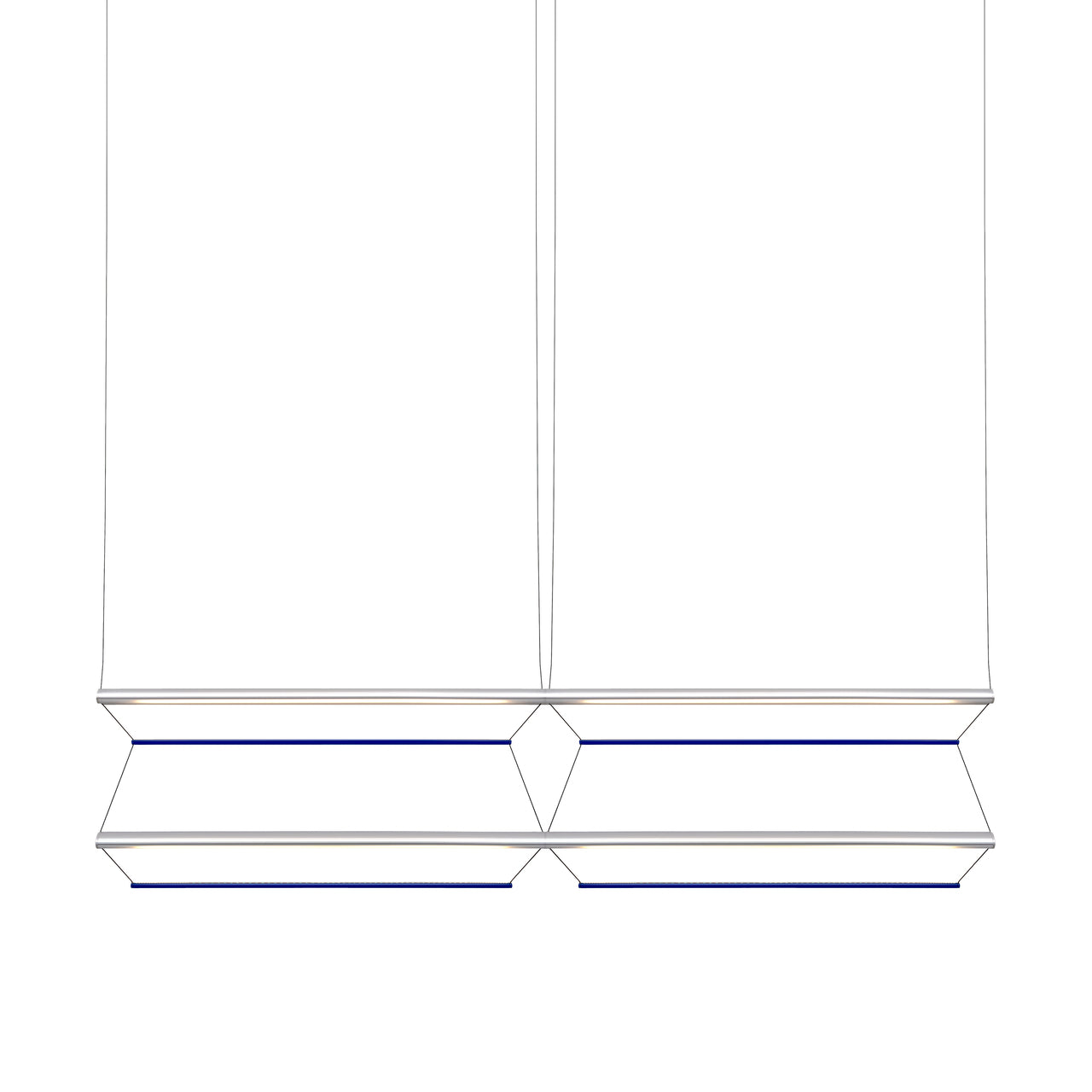 Tire Grid Pendant Light: 150 + 2H2V + Anodized Silver + Sapphire