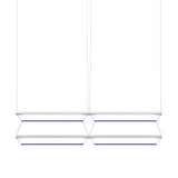 Tire Grid Pendant Light: 150 + 2H2V + Anodized Silver + Sapphire