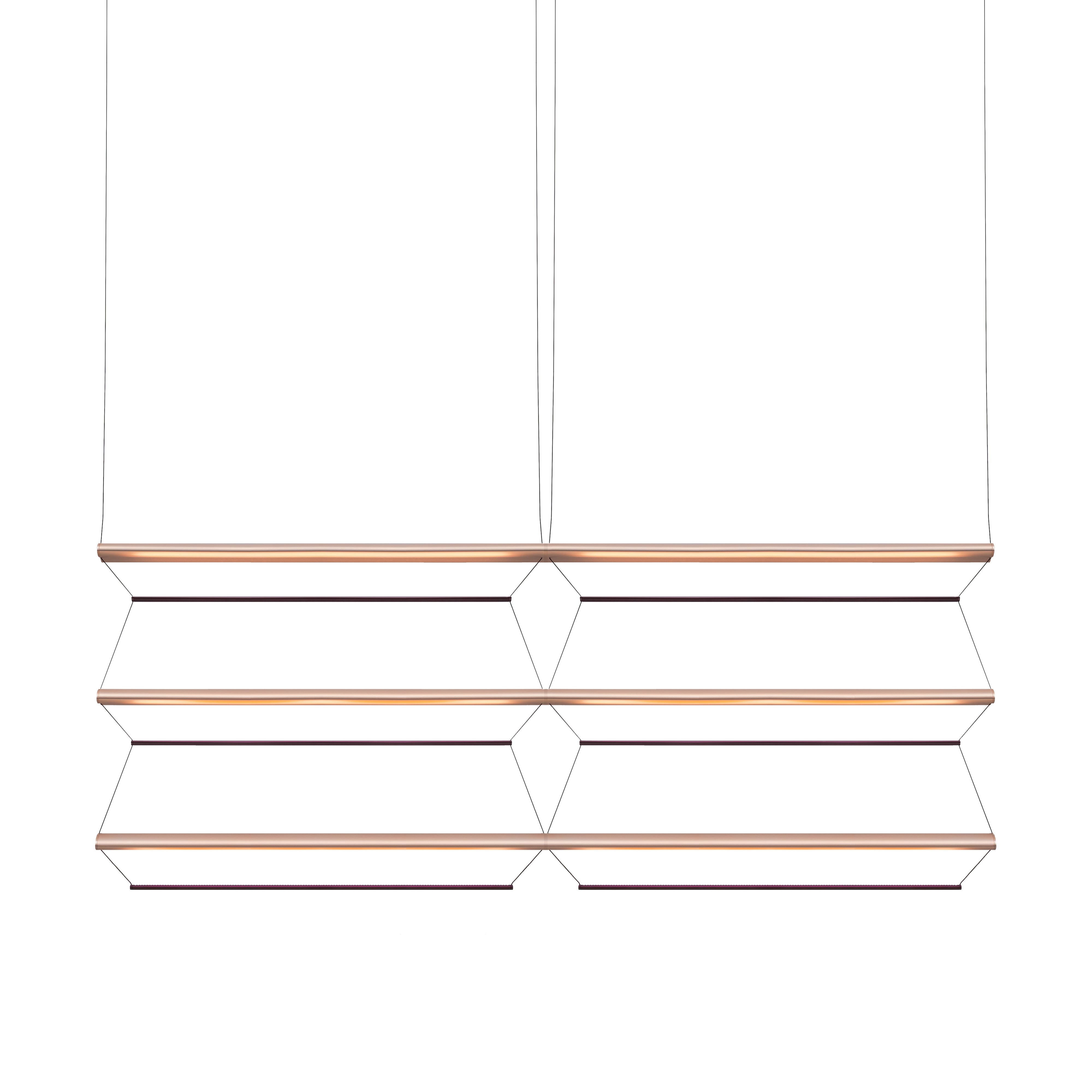 Tire Grid Pendant Light: 150 + 2H3V + Anodized Copper + Amethyst