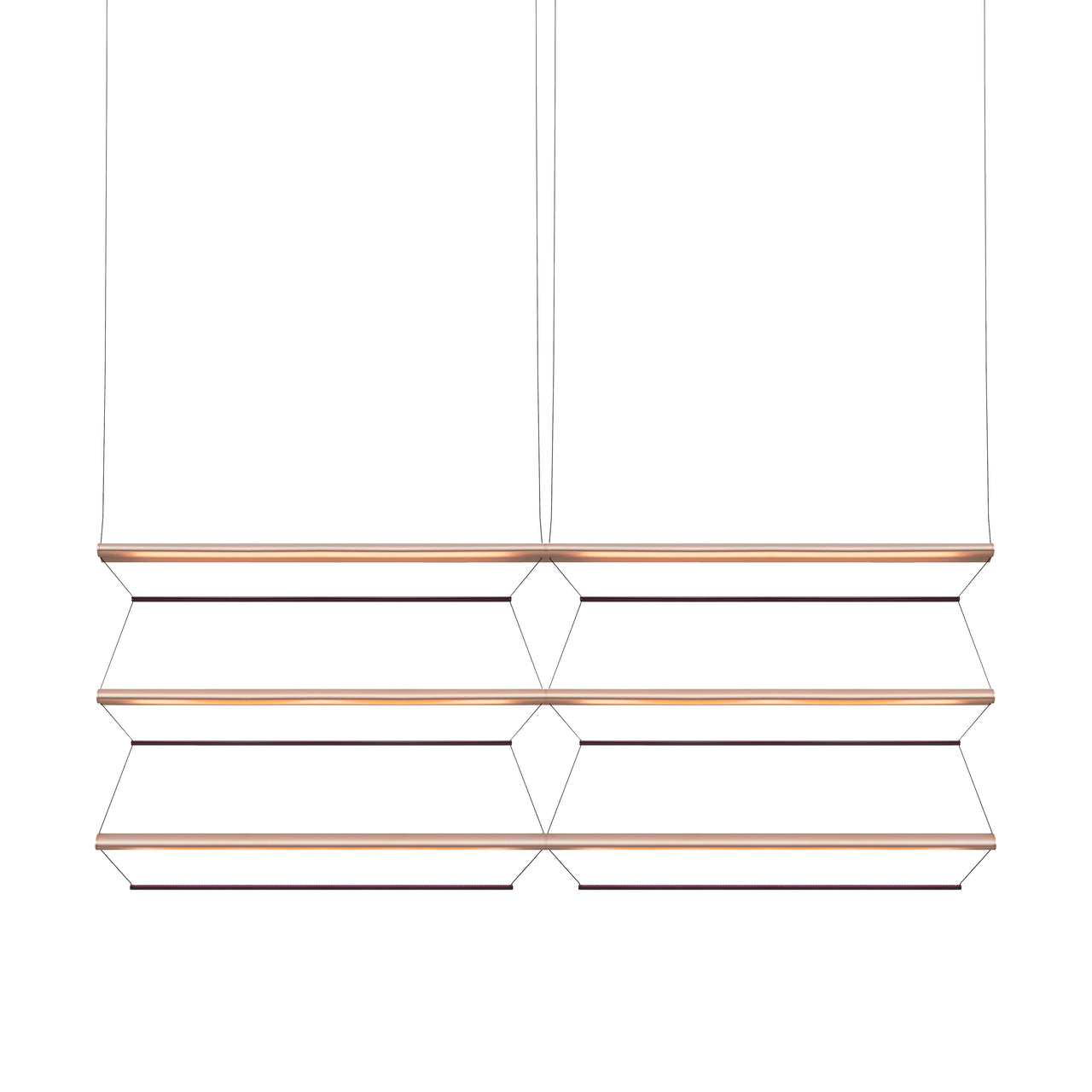 Tire Grid Pendant Light: 150 + 2H3V + Anodized Copper + Amethyst