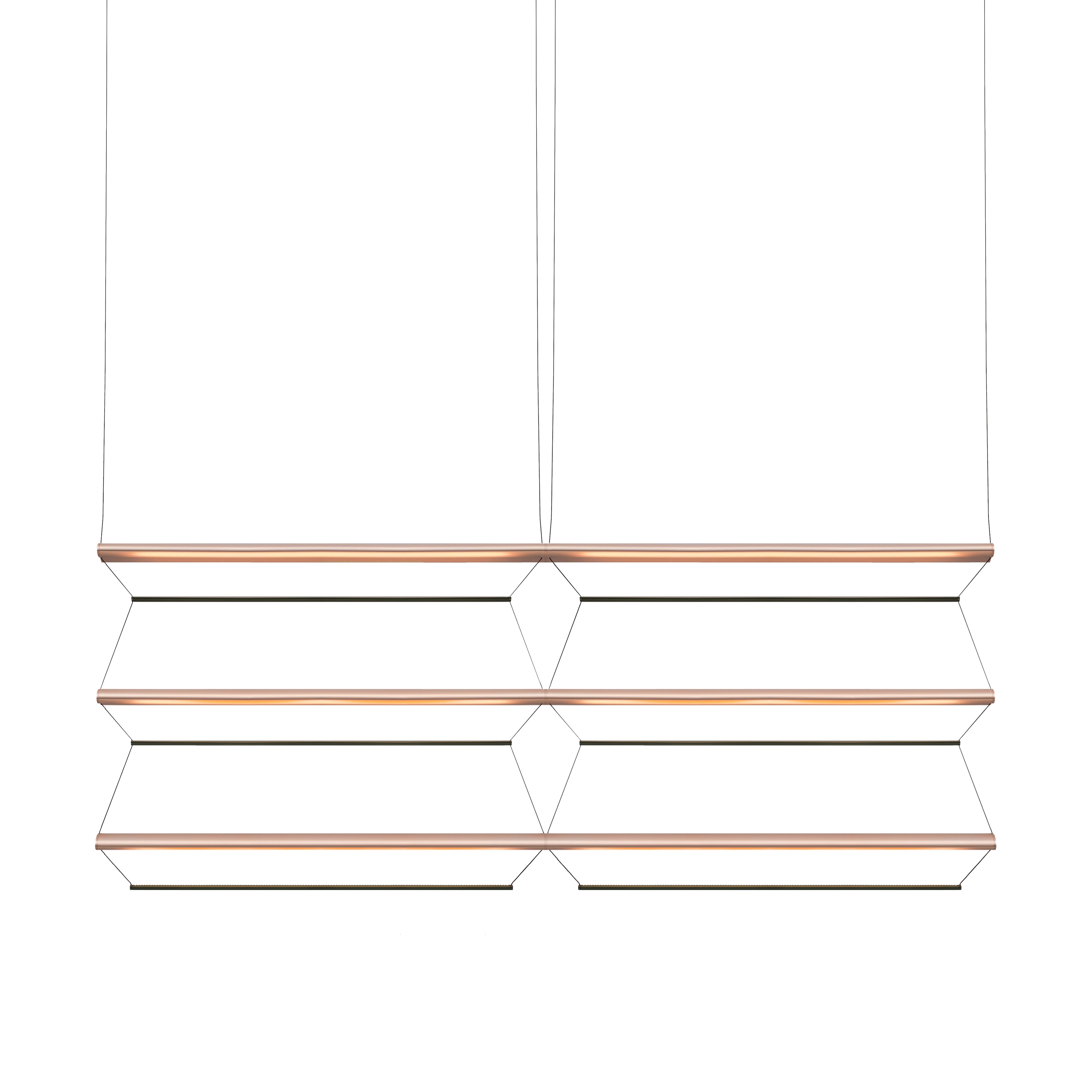 Tire Grid Pendant Light: 150 + 2H3V + Anodized Copper + Emerald