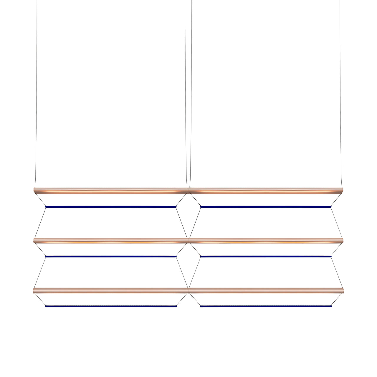 Tire Grid Pendant Light: 150 + 2H3V + Anodized Copper + Sapphire