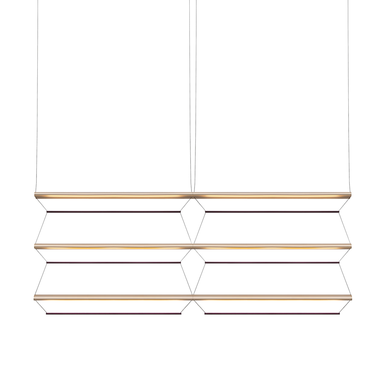 Tire Grid Pendant Light: 150 + 2H3V + Anodized Gold + Amethyst