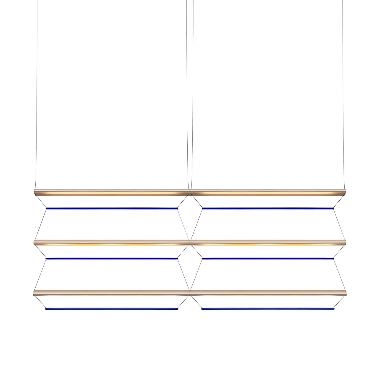 Tire Grid Pendant Light: 150 + 2H3V + Anodized Gold + Sapphire