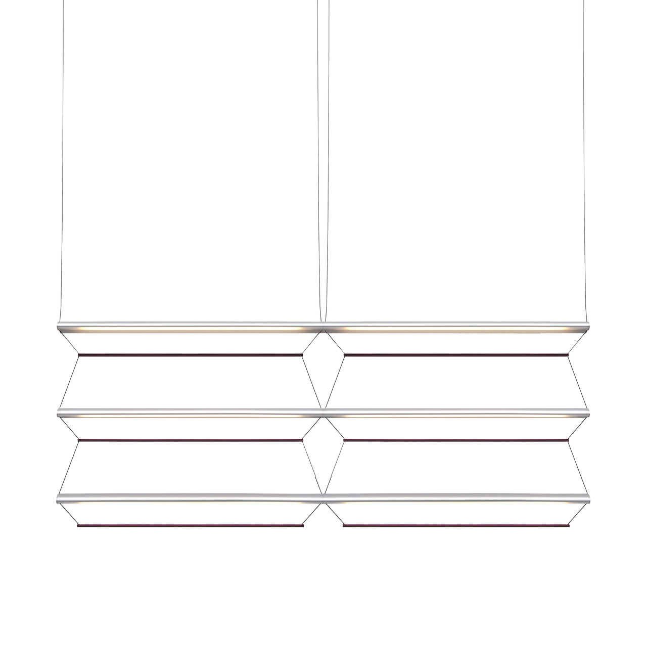 Tire Grid Pendant Light: 150 + 2H3V + Anodized Silver + Amethyst