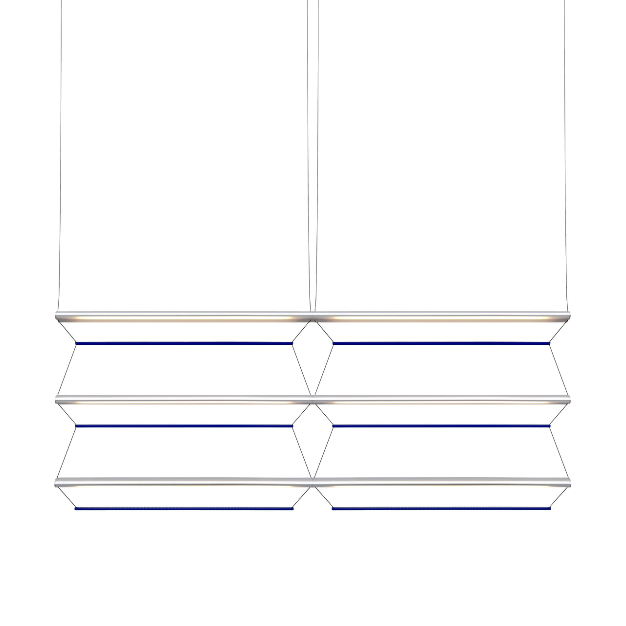 Tire Grid Pendant Light: 150 + 2H3V + Anodized Silver + Sapphire