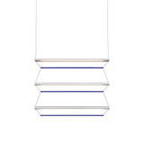 Tier 150 Vertical Pendant Light: 3V + Anodized Silver + Sapphire