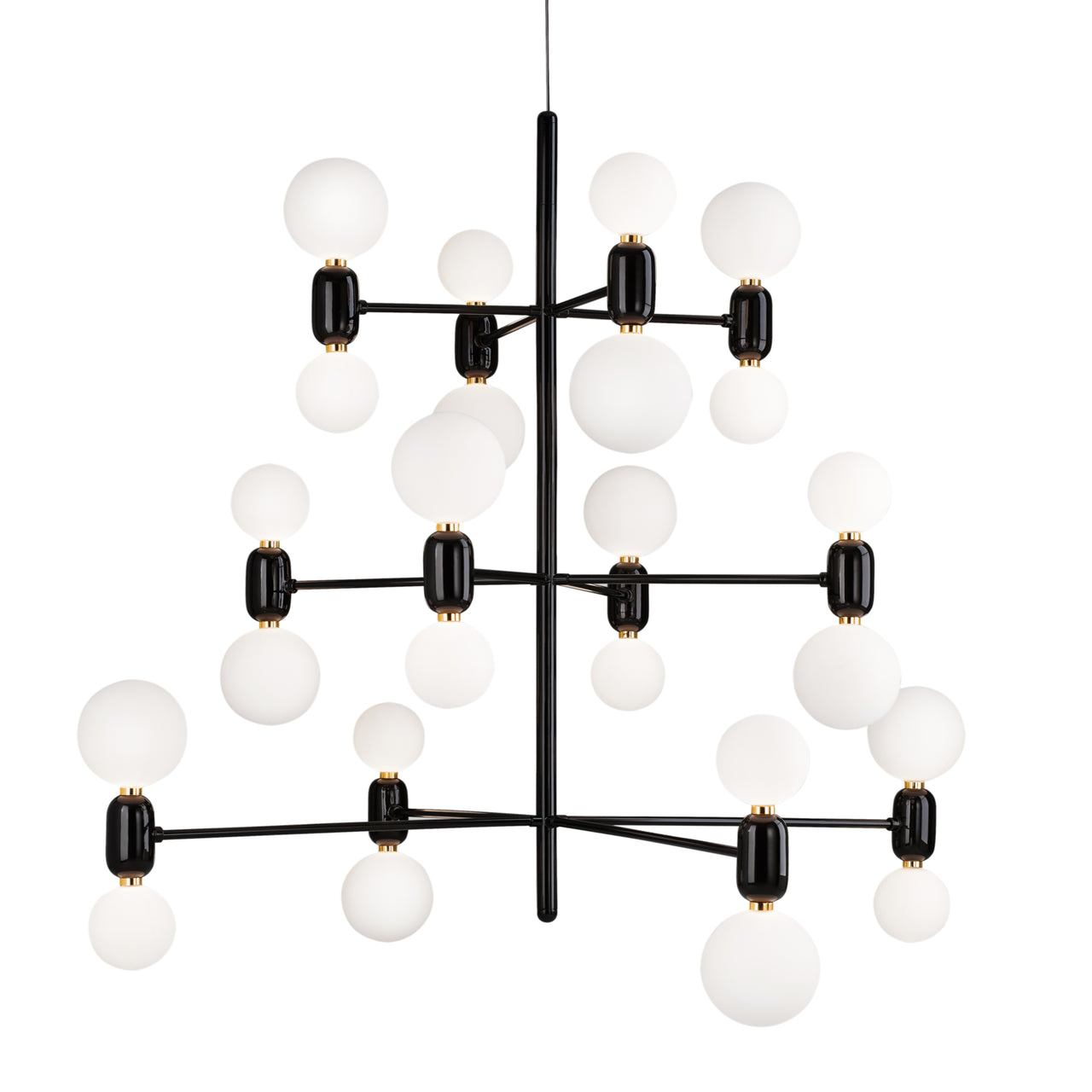 Aballs Chandelier Hanging Lamp: 12 + Black