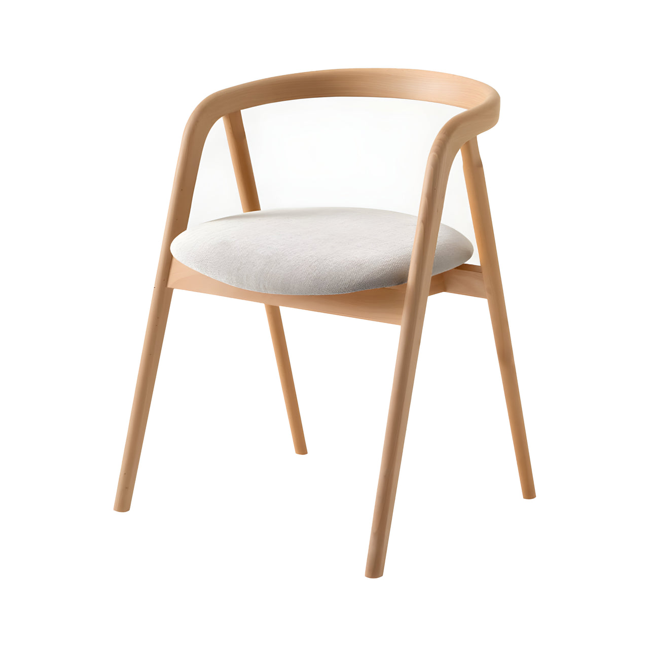 Shika Armchair: Seat Upholstered + Beech