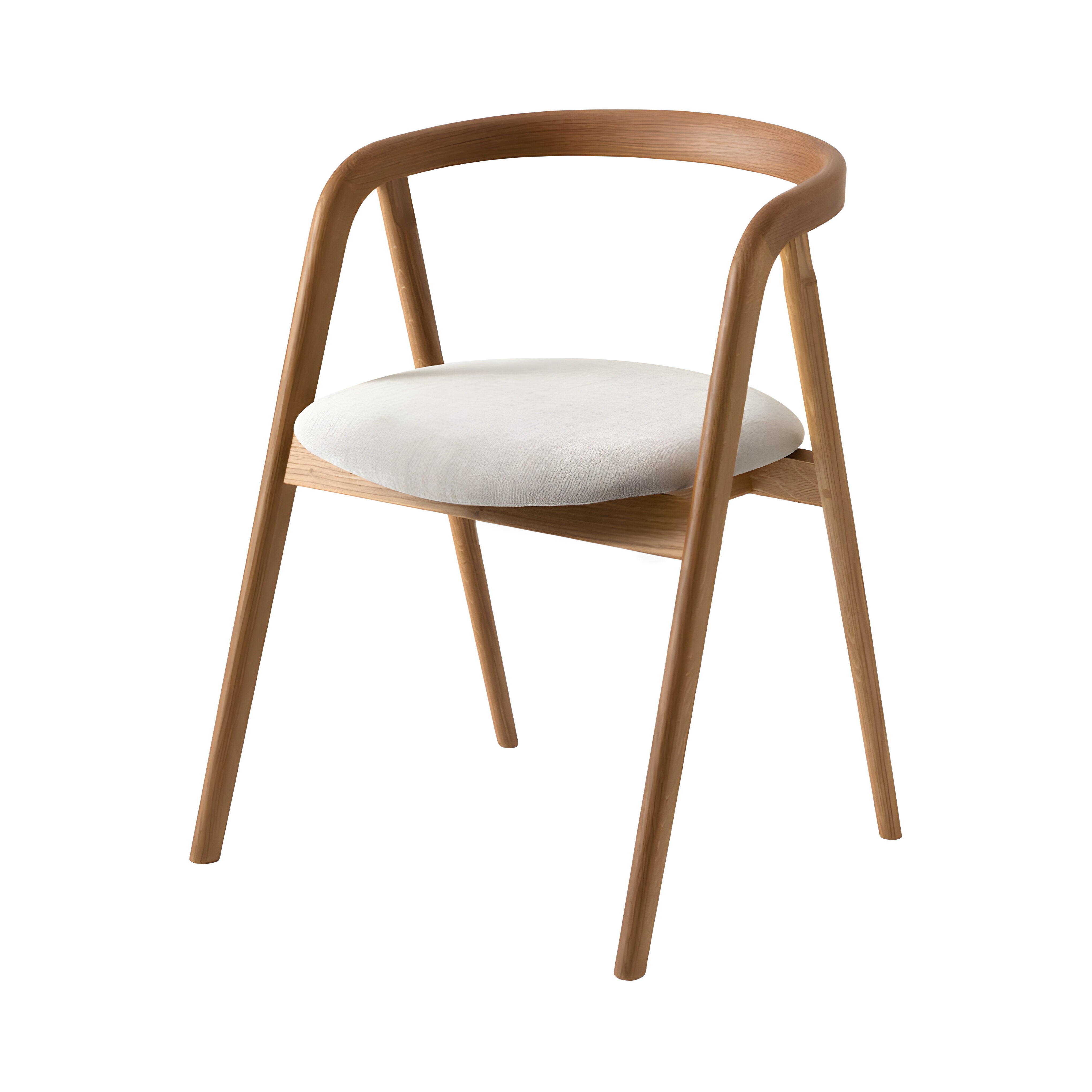 Shika Armchair: Seat Upholstered + White Oak