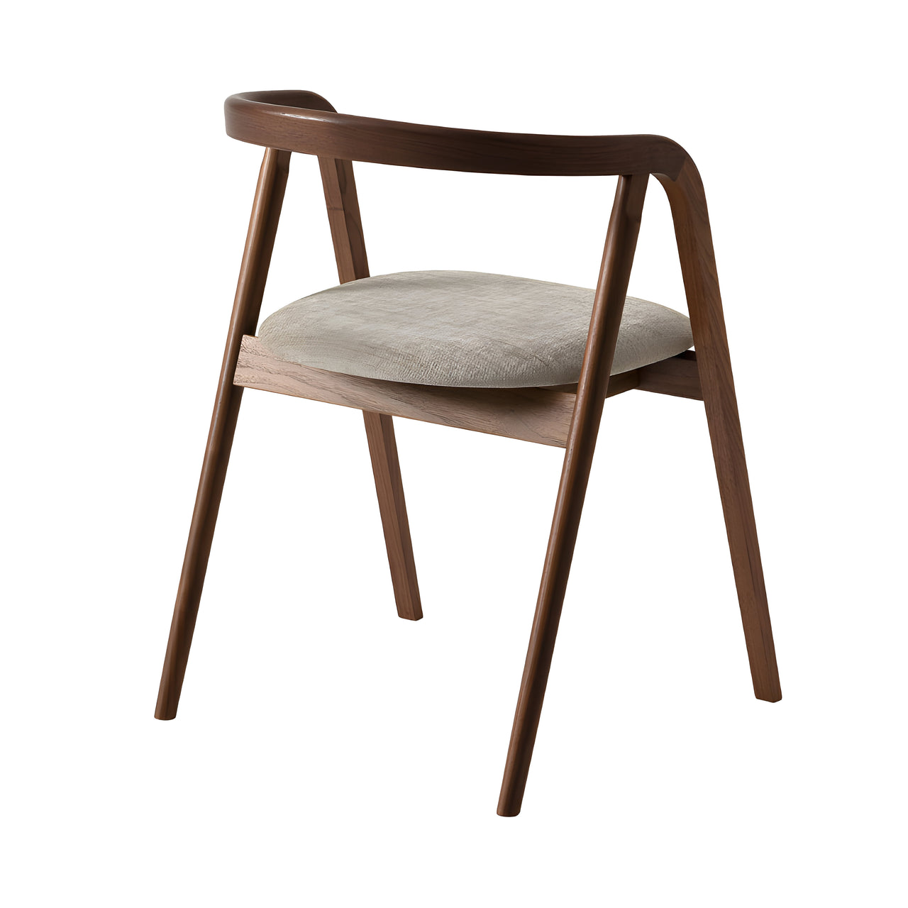 Shika Armchair: Seat Upholstered + Walnut