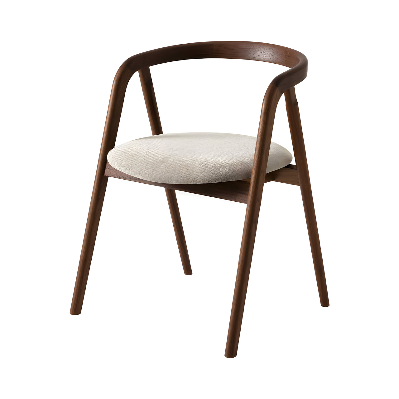 Shika Armchair: Seat Upholstered + Walnut