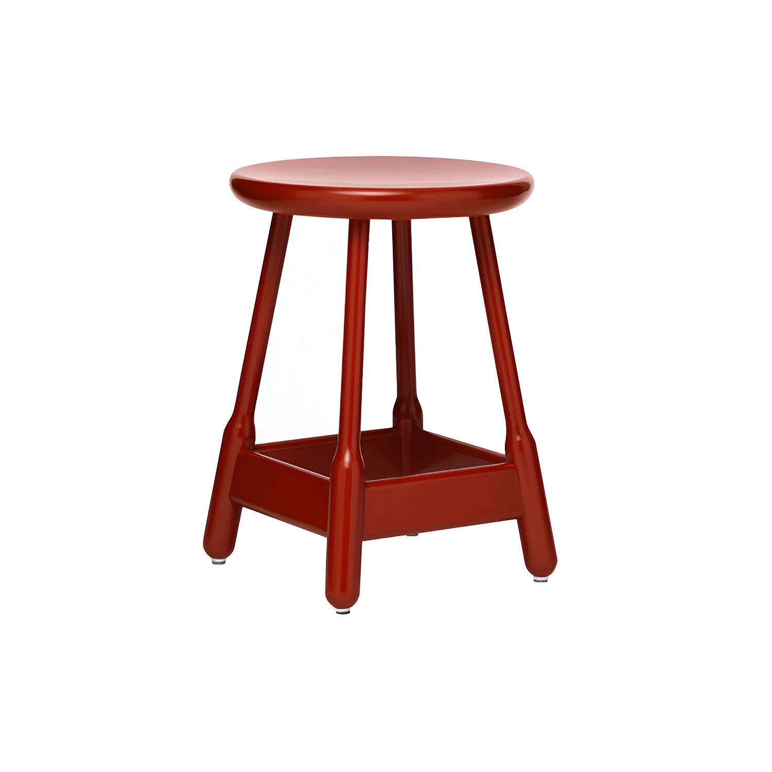 Albert Stool: Red Lacquered Beech