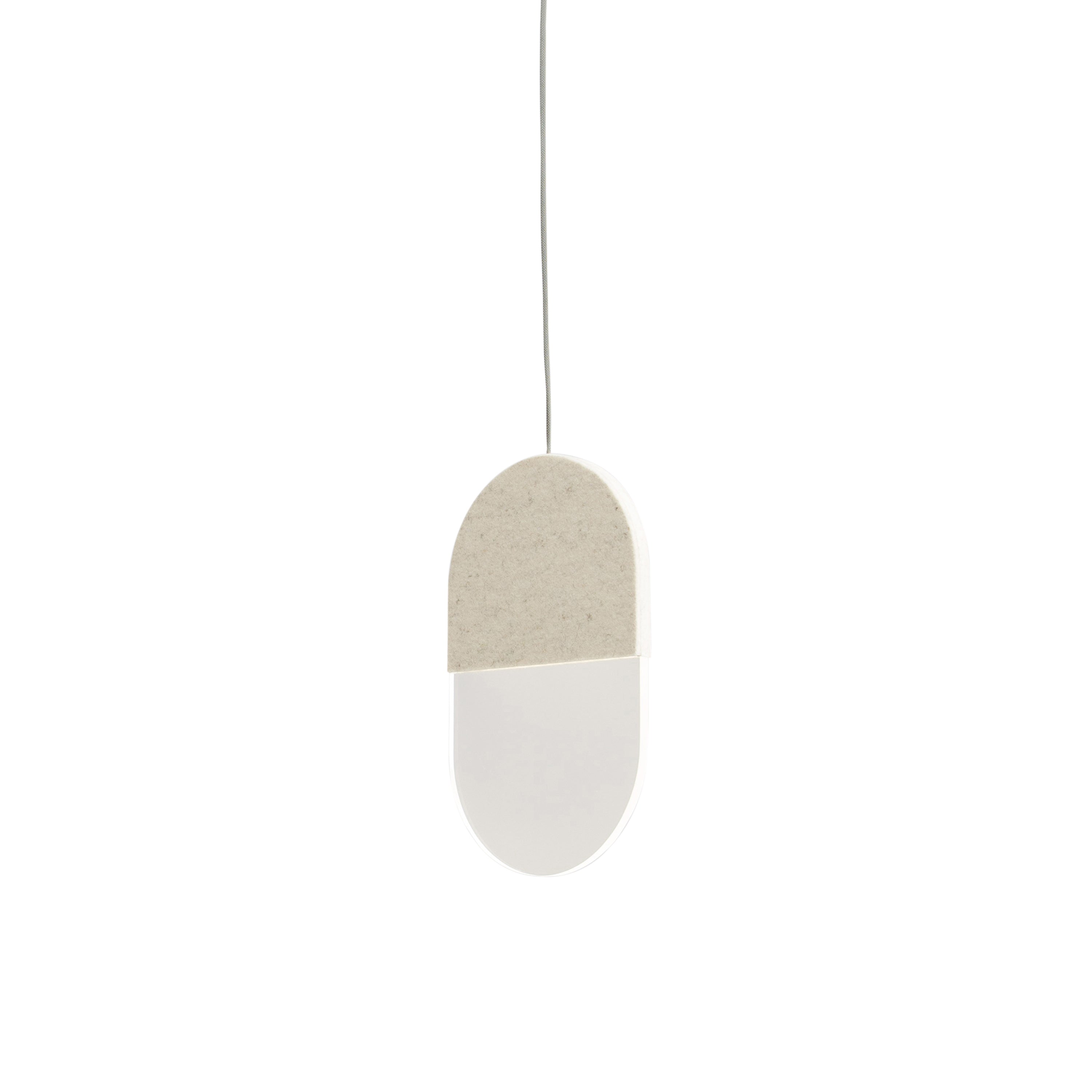 Slab P20 Pendant Light: 1 + White Wool