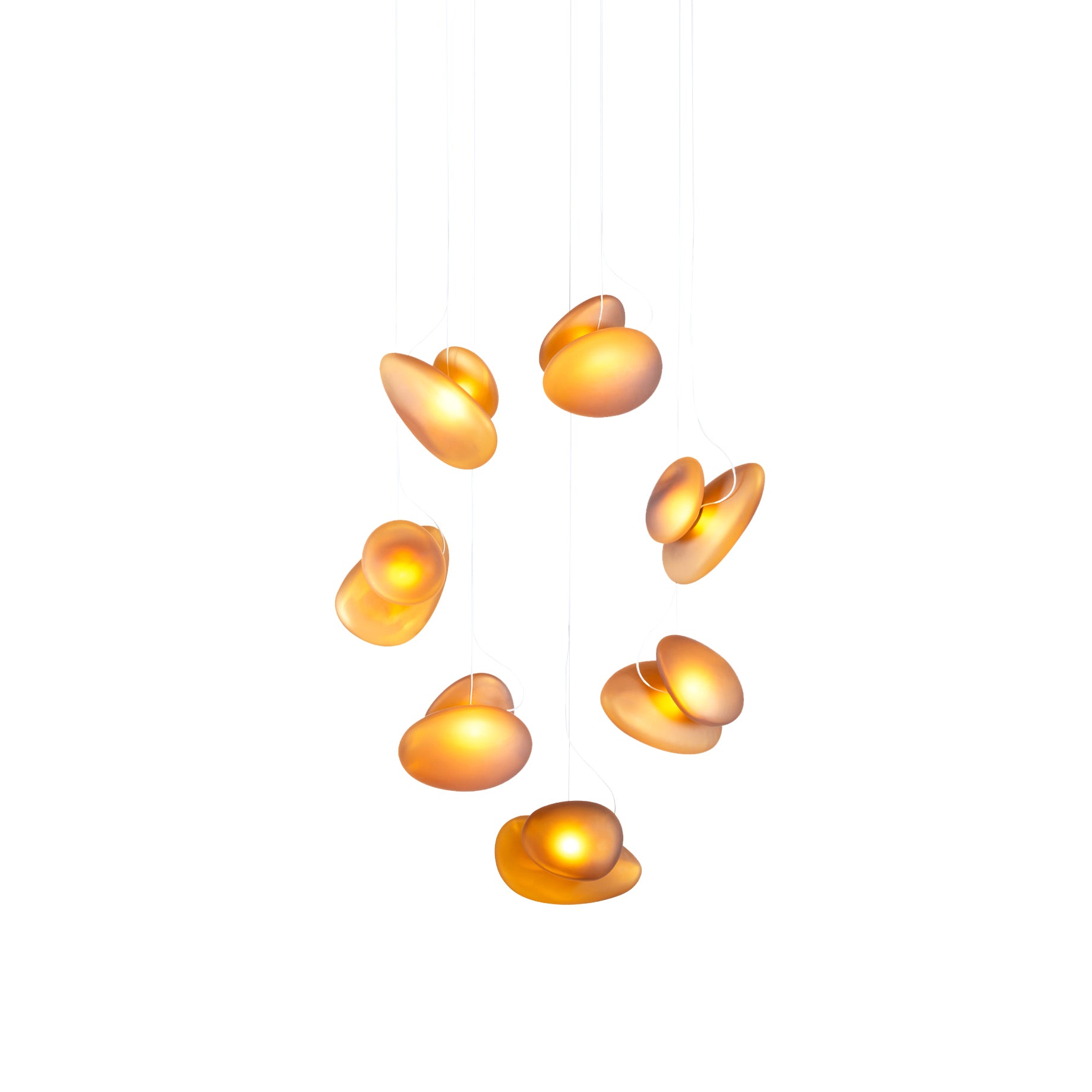 Pebble Chandelier 7: Double Helix + Citrine