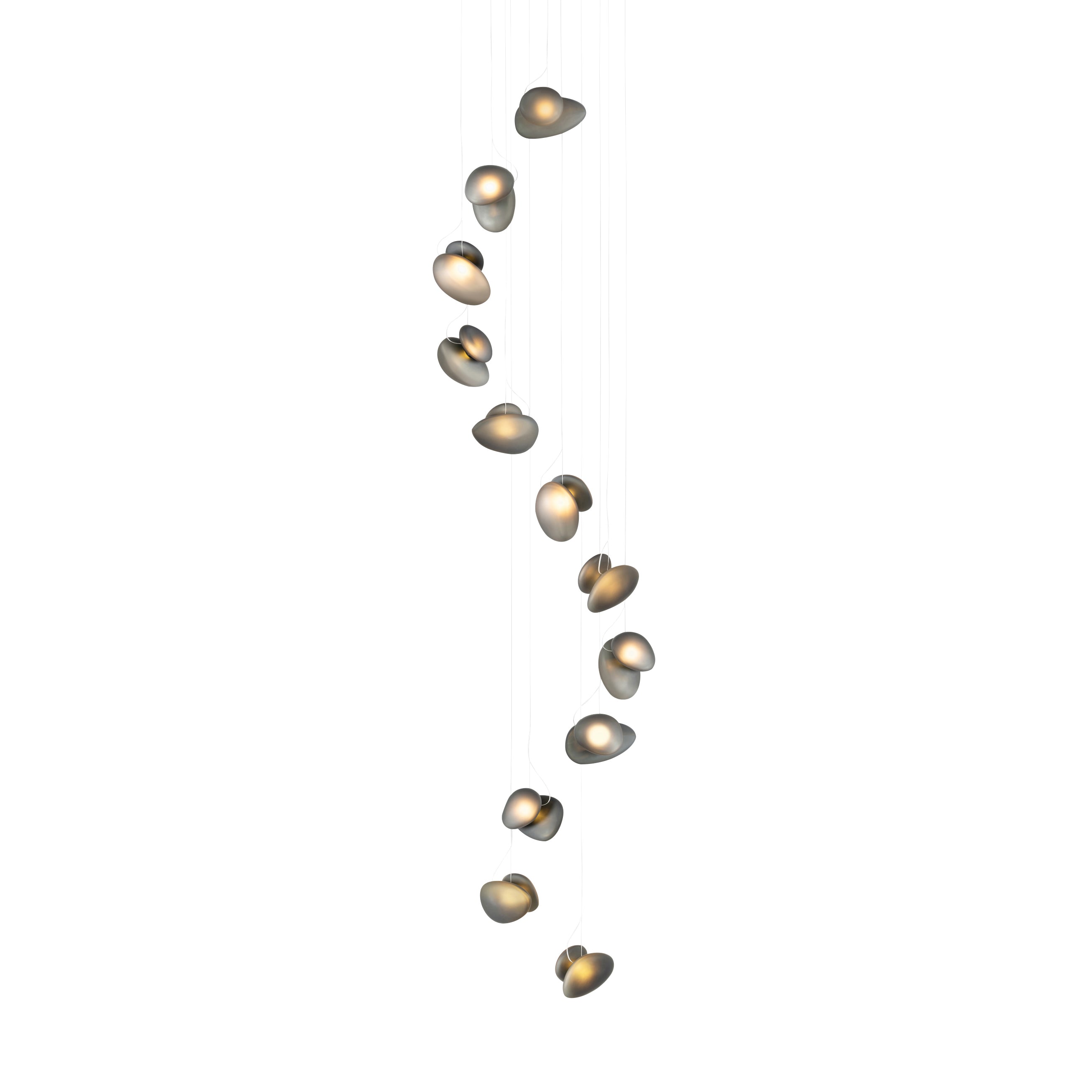 Pebble Chandelier 12: Helix + Slate