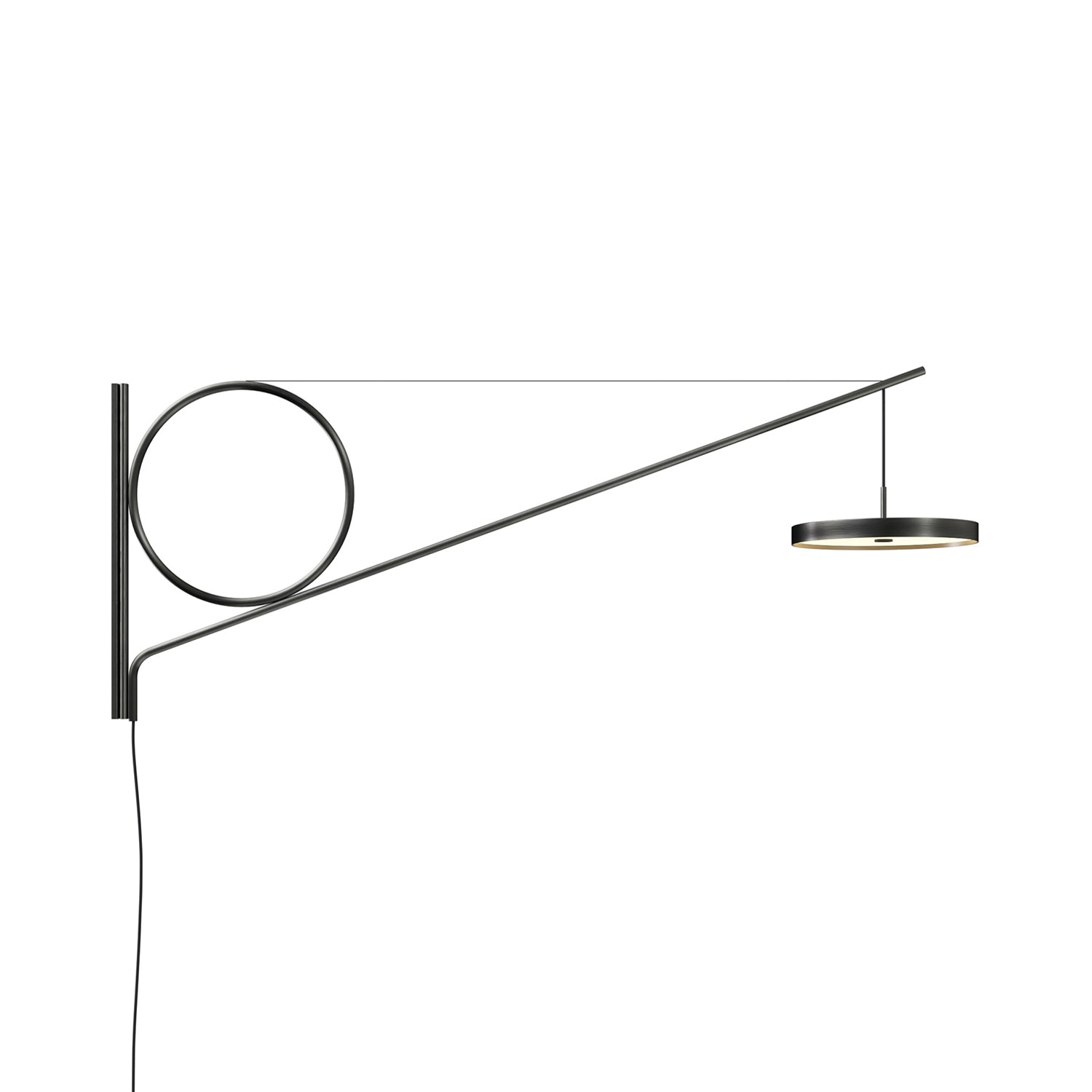 Cercle & Trait Wall Lamp: Plug-in + Satin Graphite