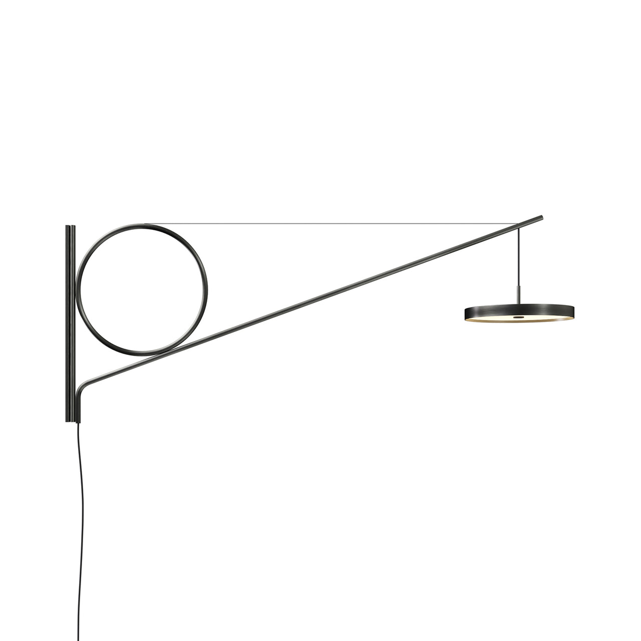Cercle & Trait Wall Lamp: Plug-in + Satin Graphite