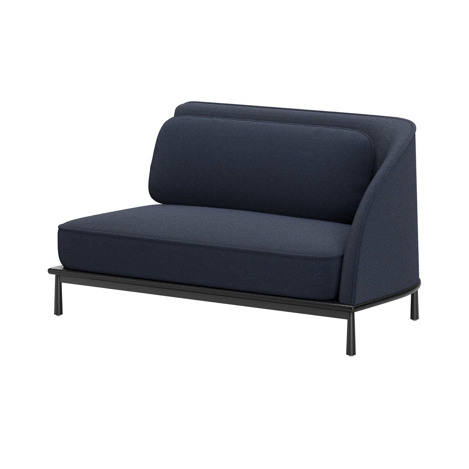 Arc Sofa Two Seater: 1 Side + Black Oak + Right