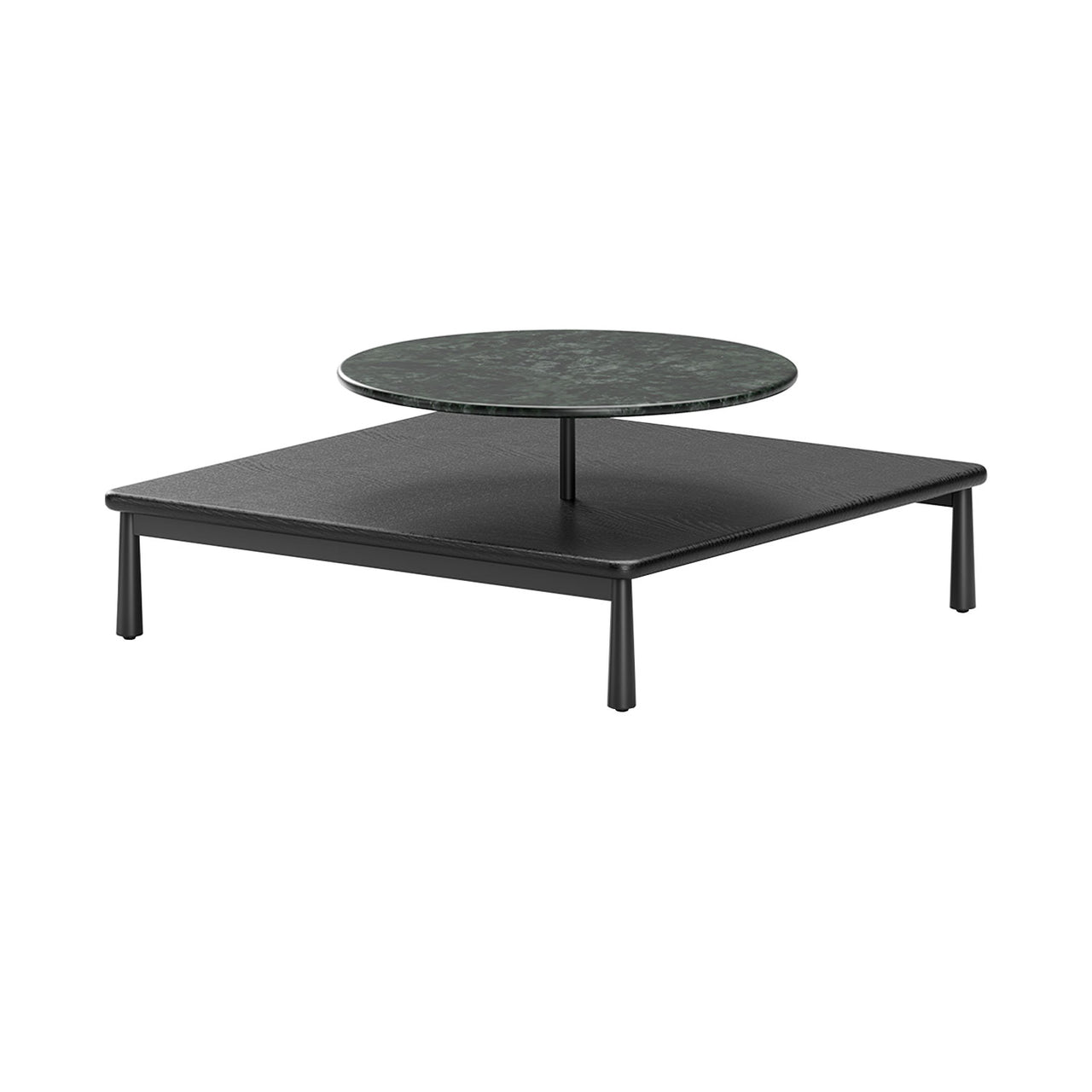 Arc Coffee Table: Black Oak + Green
