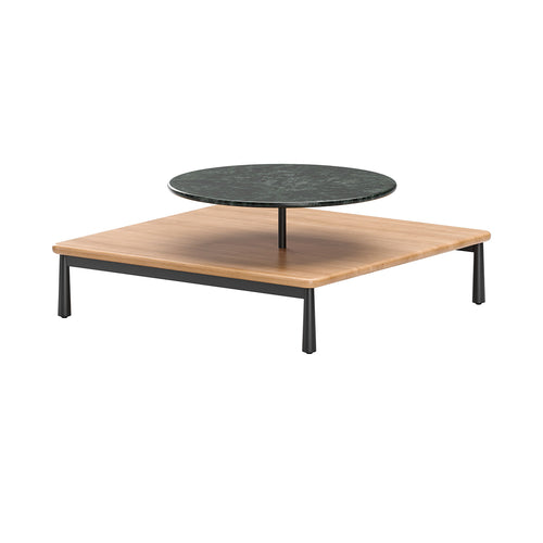 Arc Coffee Table: Natural Oak + Green