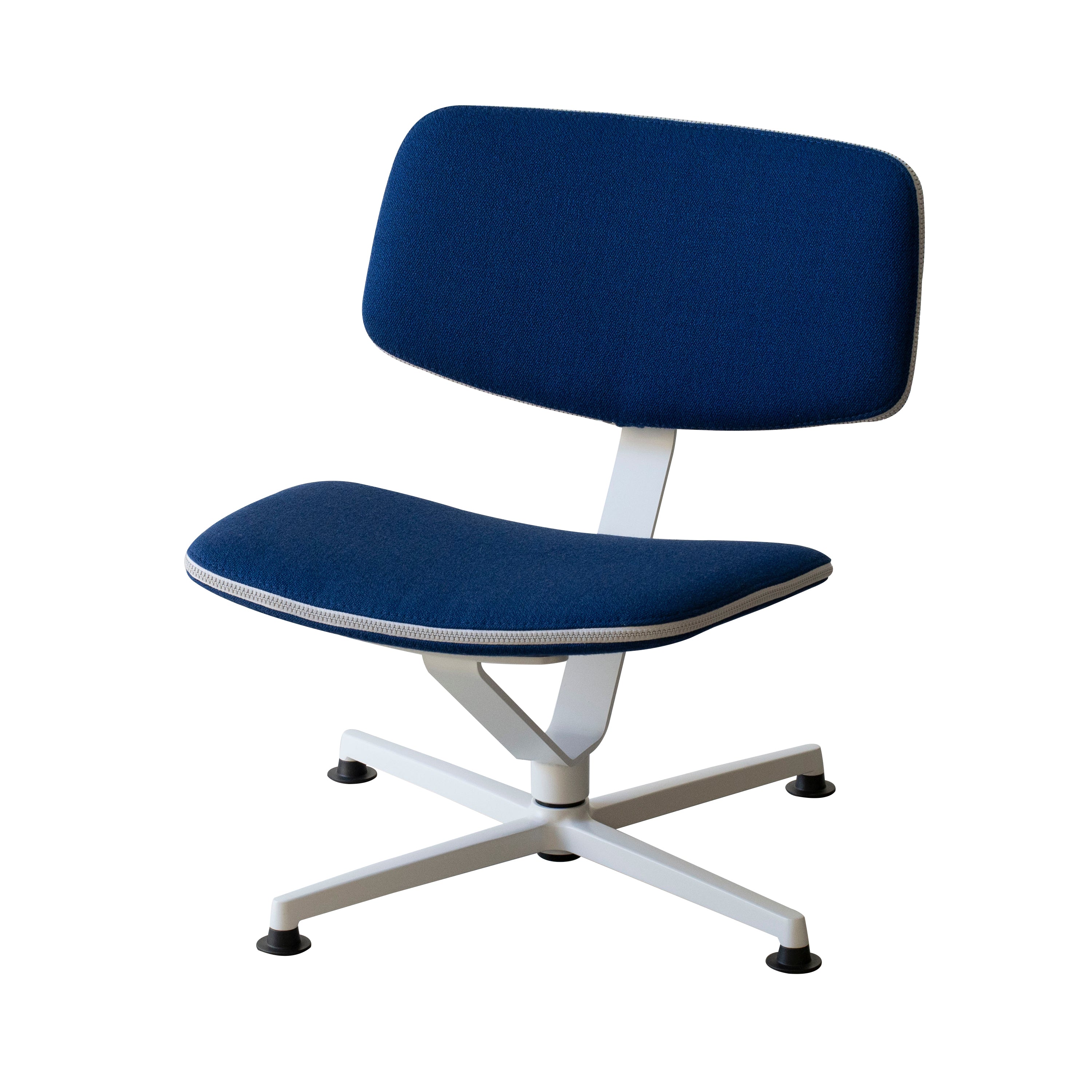 Arba Lounge Chair + Ottoman: Upholstered + Lounge Chair + Light Grey + Vidar Blue