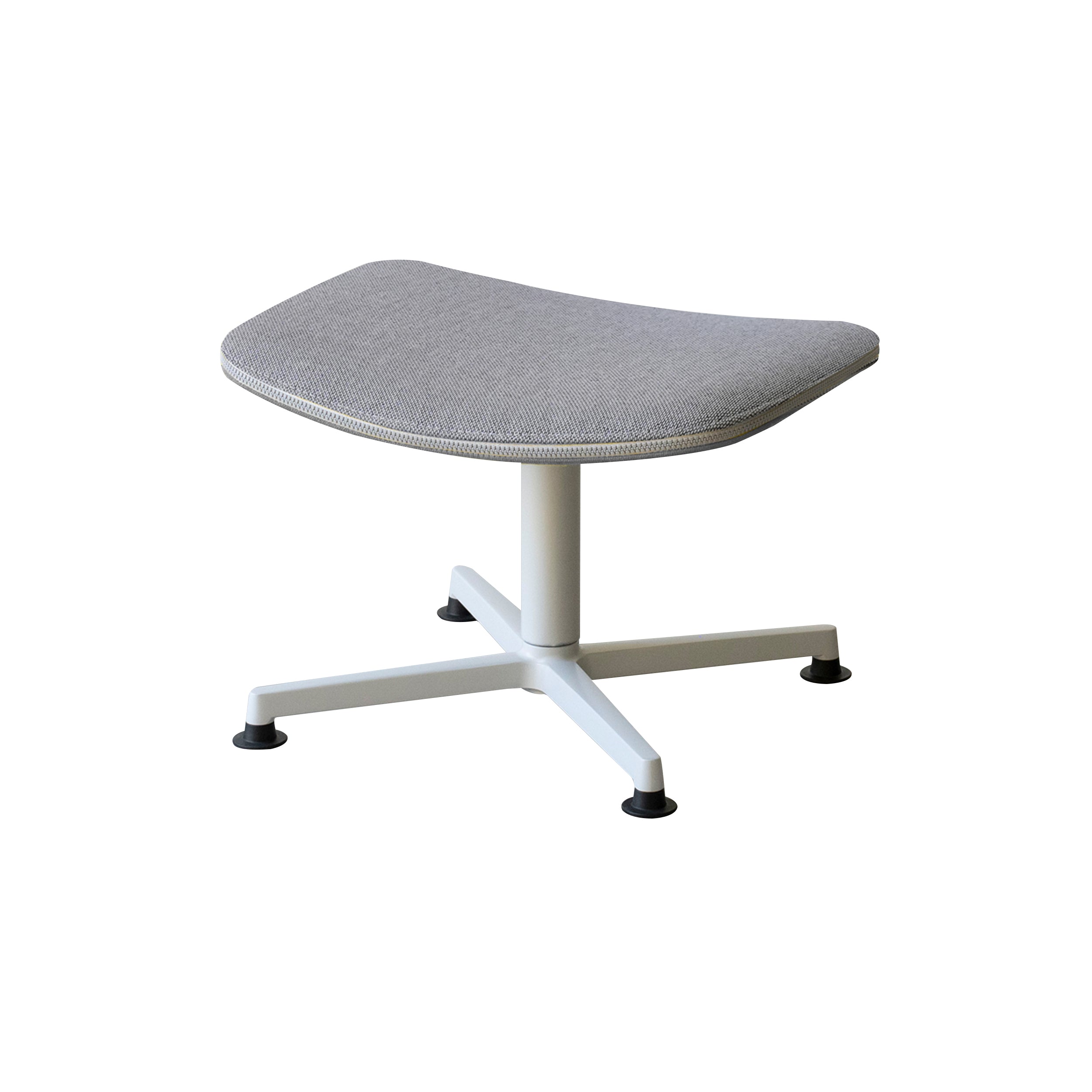 Arba Lounge Chair + Ottoman: Upholstered + Ottomon + Light Grey + Re-Wool Light Grey