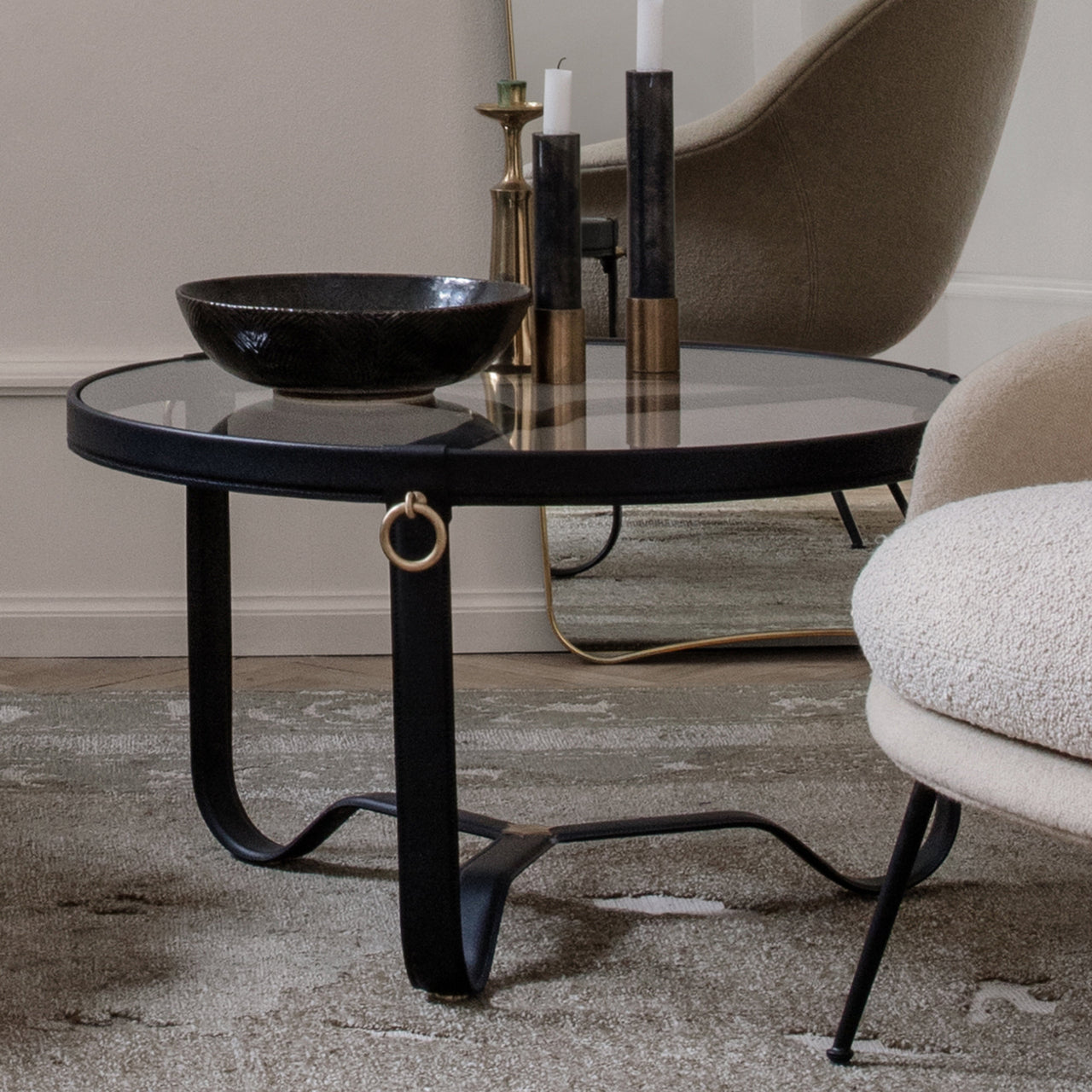 Adnet Circular Coffee Table: LS