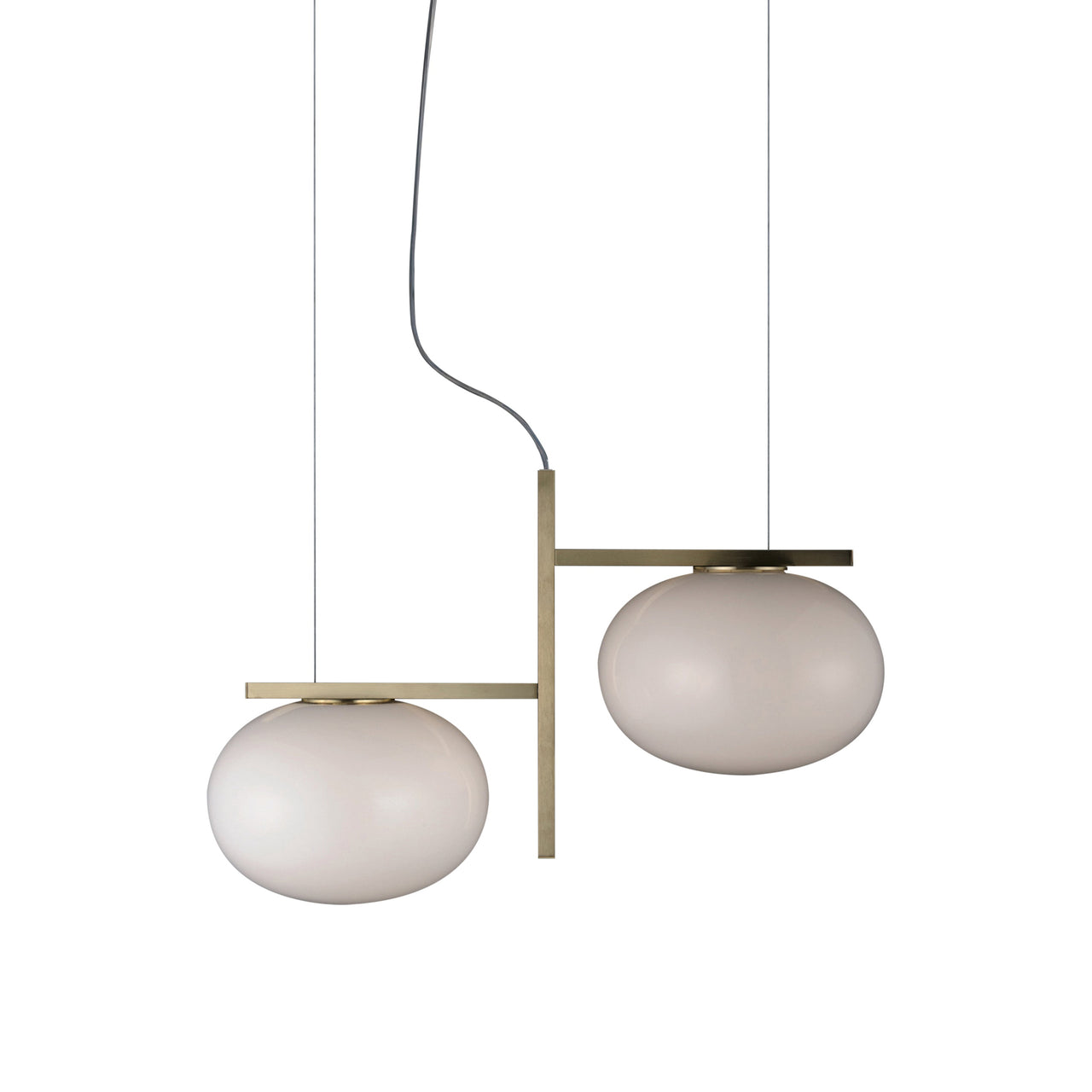 Alba Suspension Lamp: 2 + Satin Brass