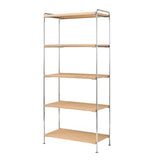 Alima Storage Shelving: NDS6 + Chrome + Lacquered Oak