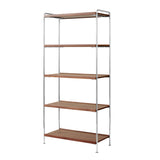 Alima Storage Shelving: NDS6 + Chrome + Lacquered Walnut