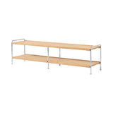 Alima Storage Shelving: NDS4 + Chrome + Lacquered Oak