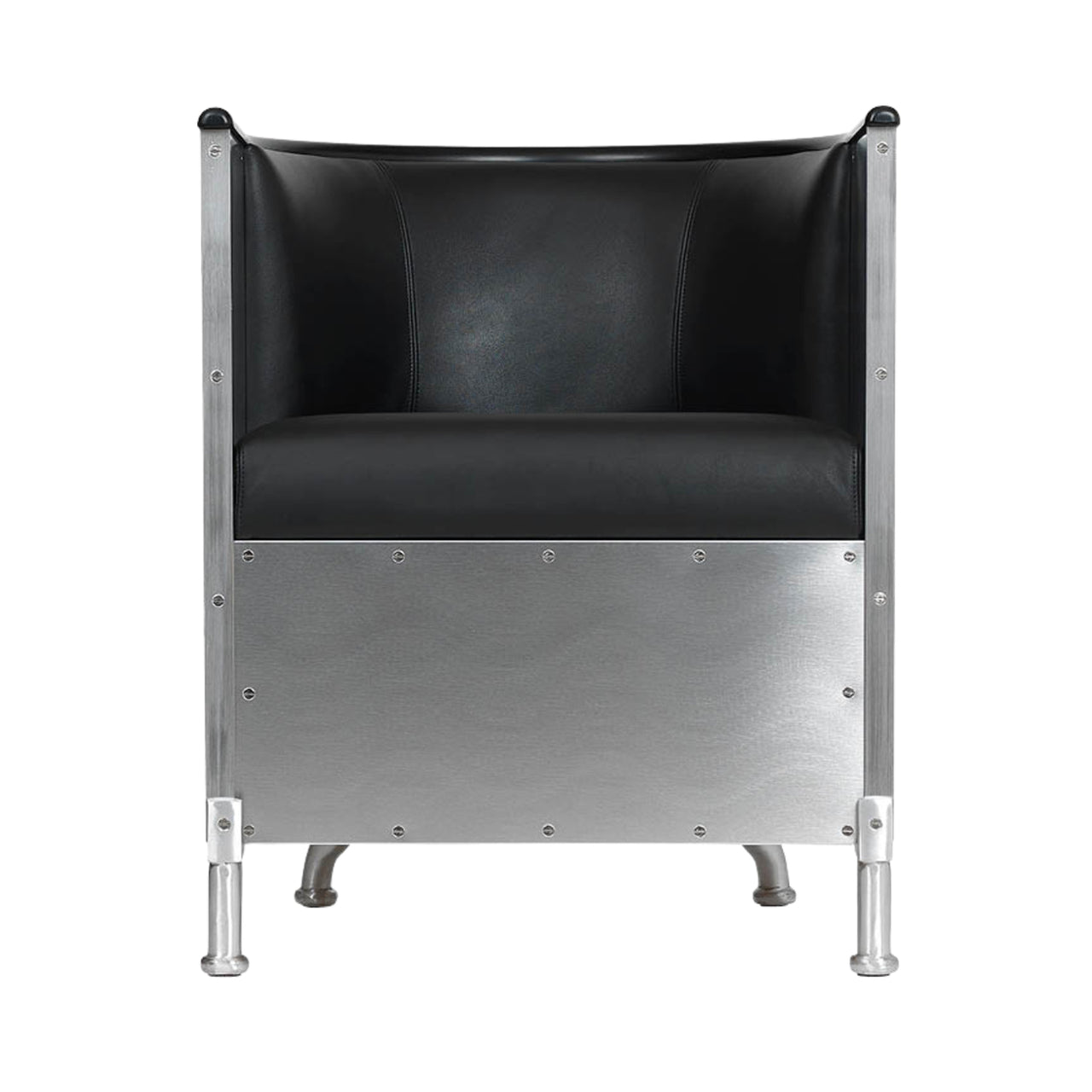 Aluminum Chair: Matt Aluminum + Tarnsjo Leather Black