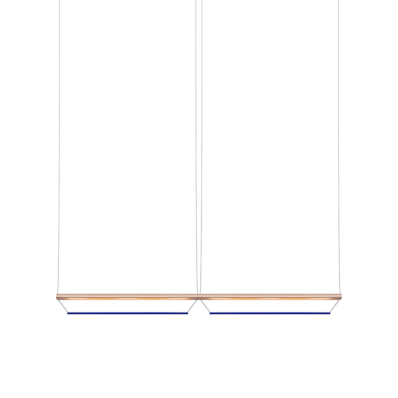 Tier 100 Horizontal Pendant Light: 2H + Anodized Copper + Sapphire