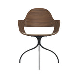 Showtime Nude Chair with Swivel Base: Seat Upholstered + Walnut Nature Effect + Anthracite Grey