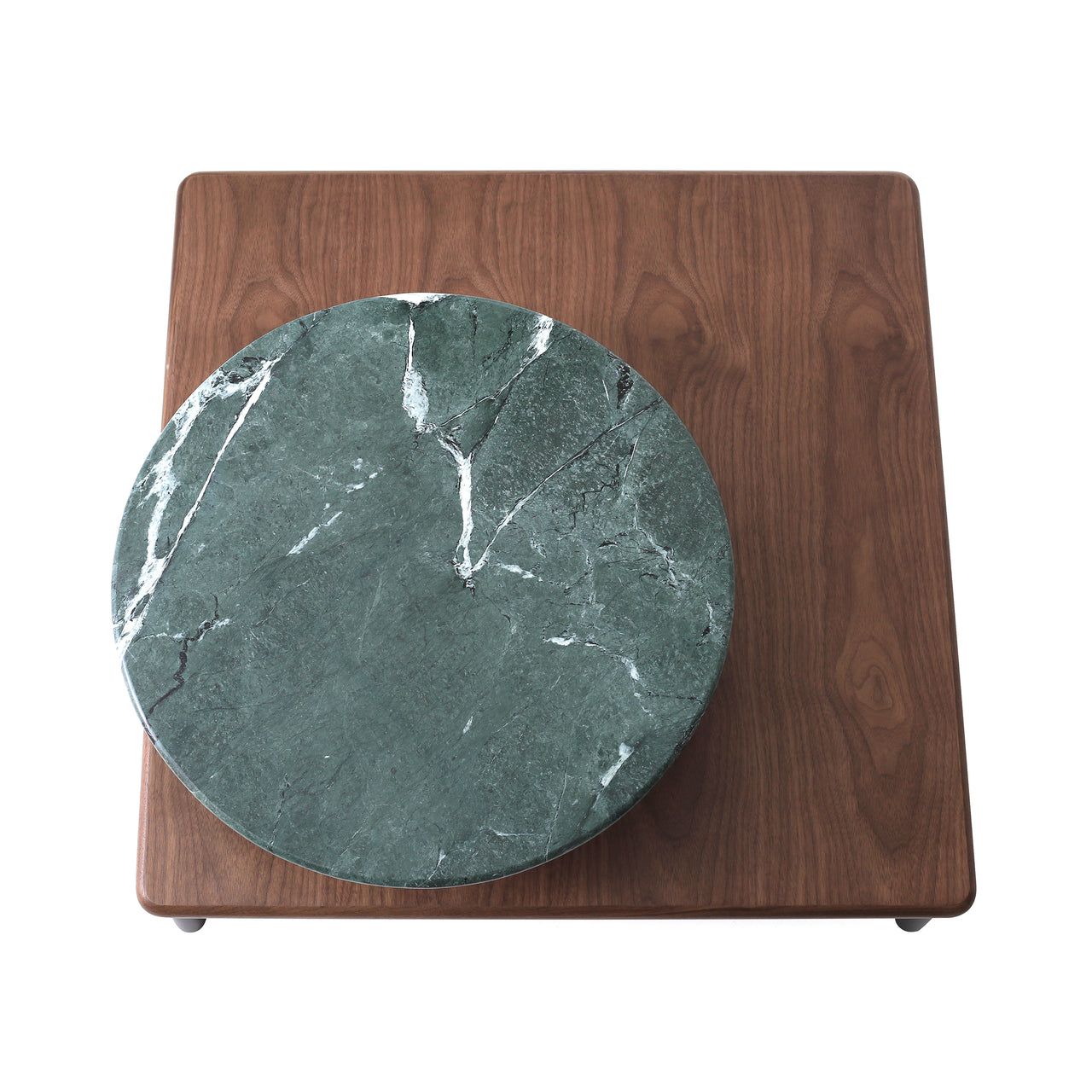 Arc Coffee Table: Natural Walnut + Green