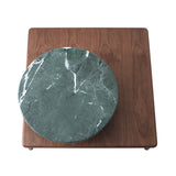 Arc Coffee Table: Natural Walnut + Green