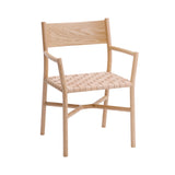 Ariake Armchair: Leather Strap + Beige + White Oak