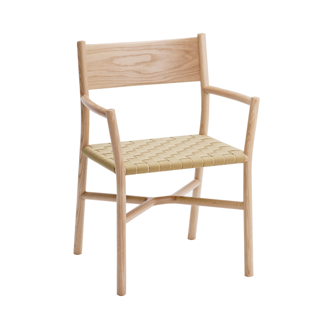 Ariake Armchair: Textile Strap + White Oak + Beige