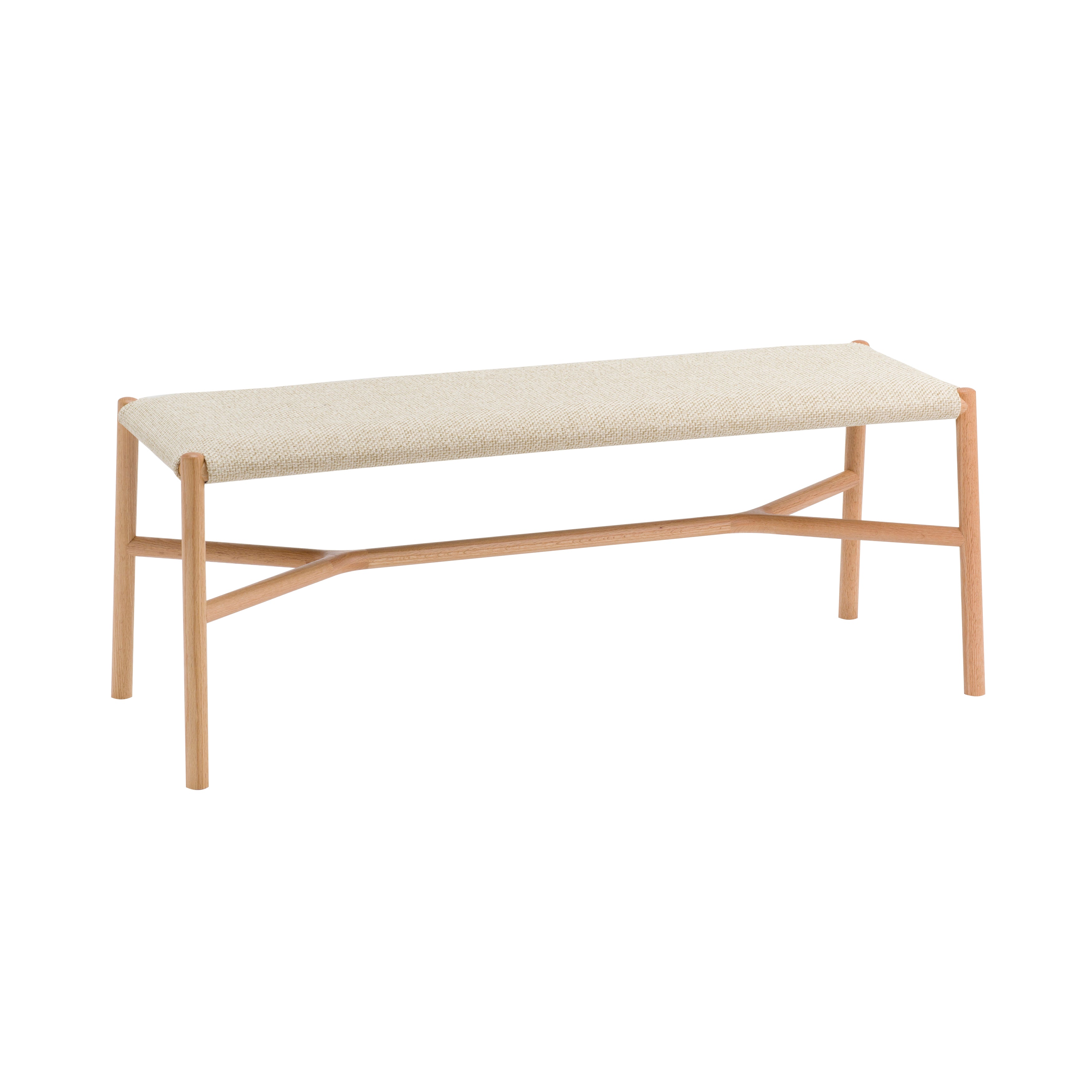 Ariake Bench: Upholstered + Natural Oak