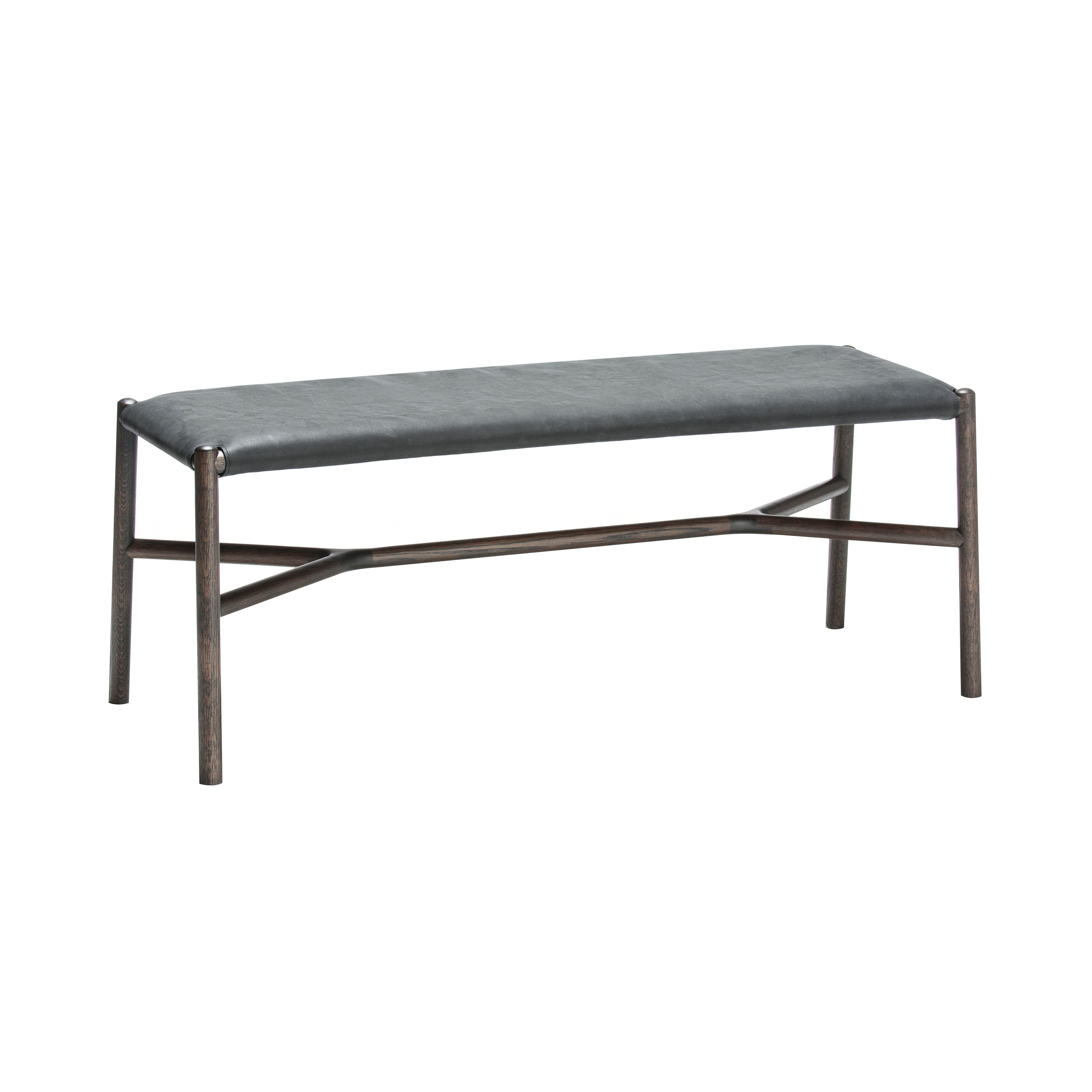Ariake Bench: Upholstered + Smoked Oak