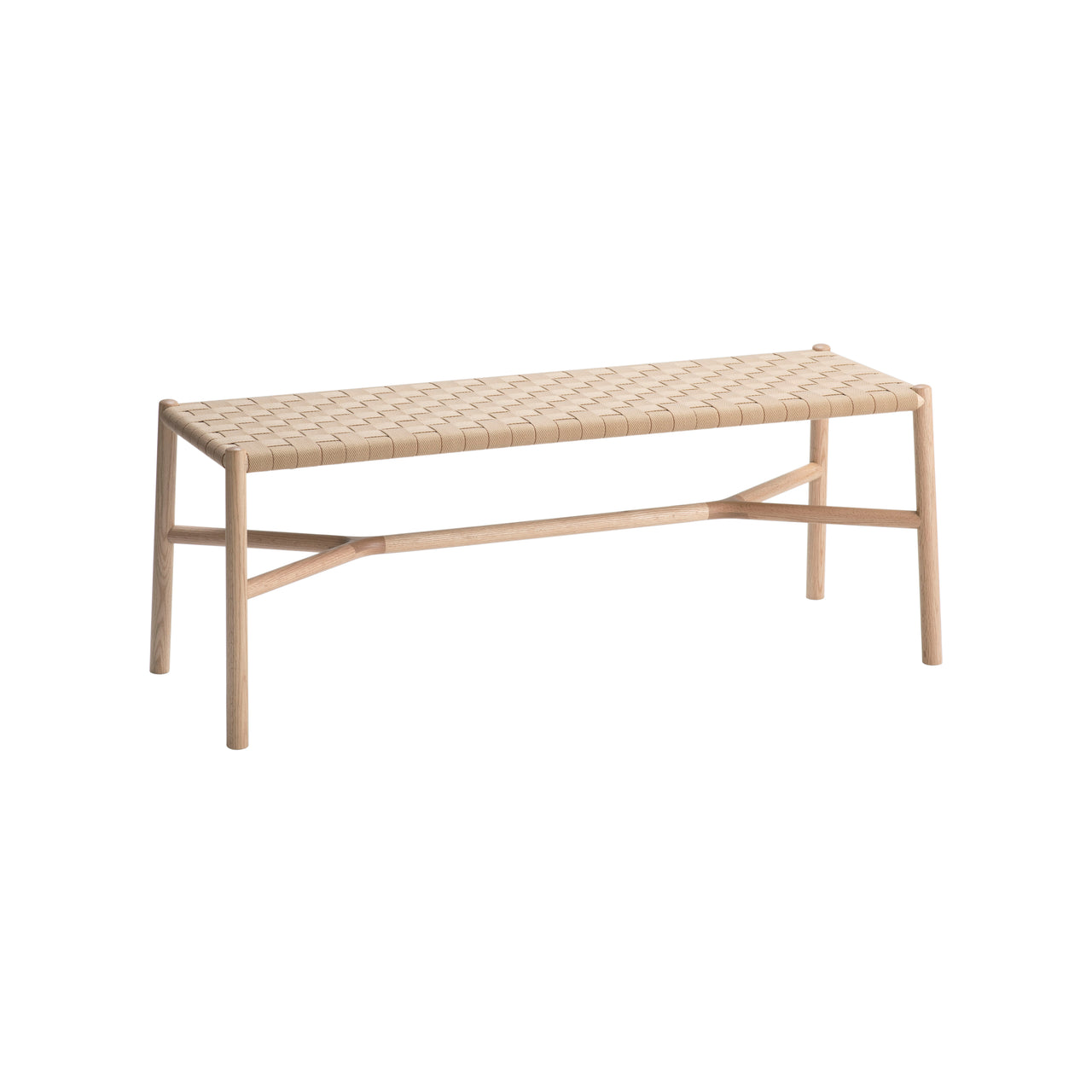 Ariake Bench: Textile Strap + White Oak + Beige 