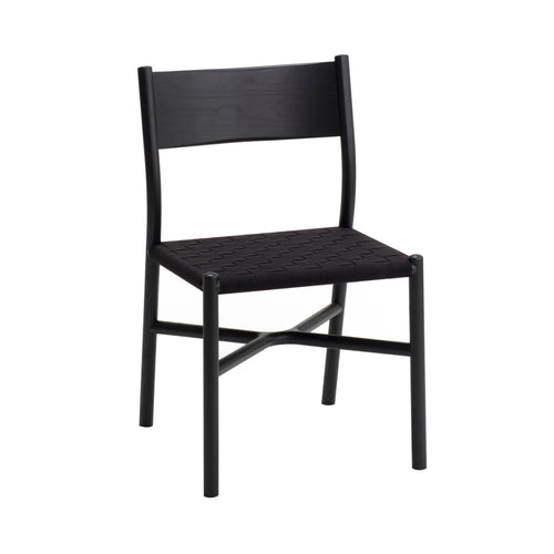Ariake Chair: Textile Strap + Set of 2 + Sumi Ash + Black