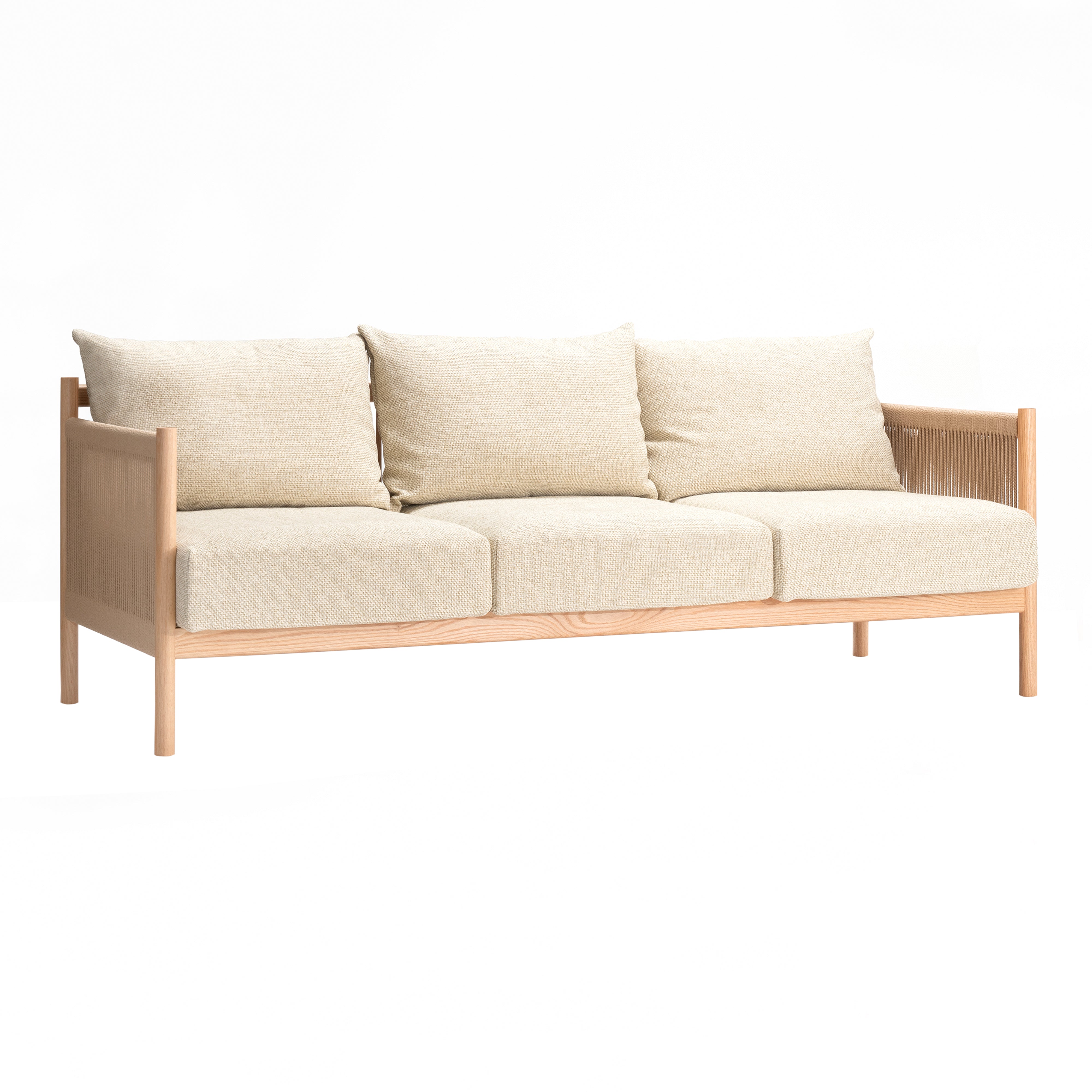 Braid Sofa: Natural Oak + 3 + Baton B-IV