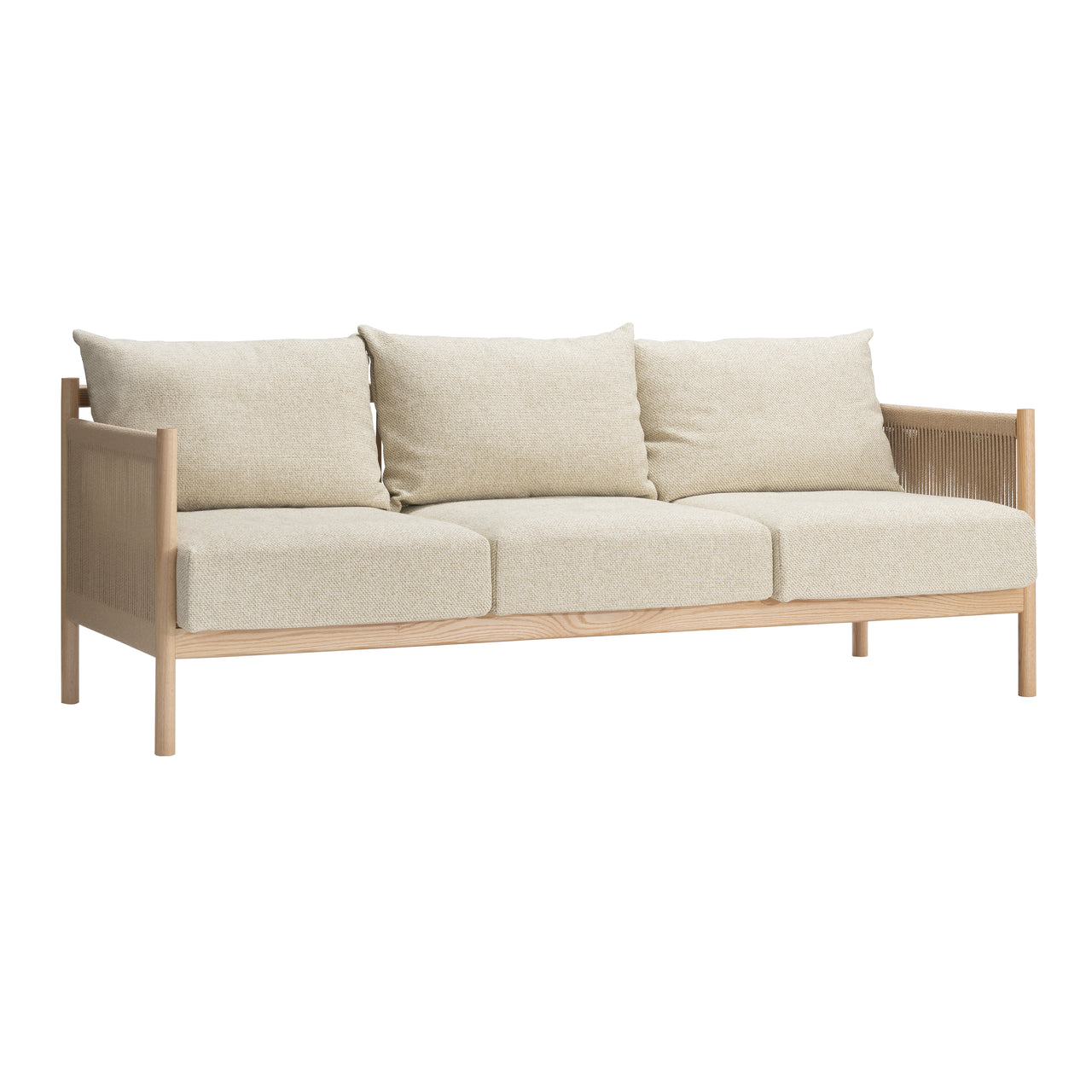 Braid Sofa: White Oak + 3 + Baton B-IV